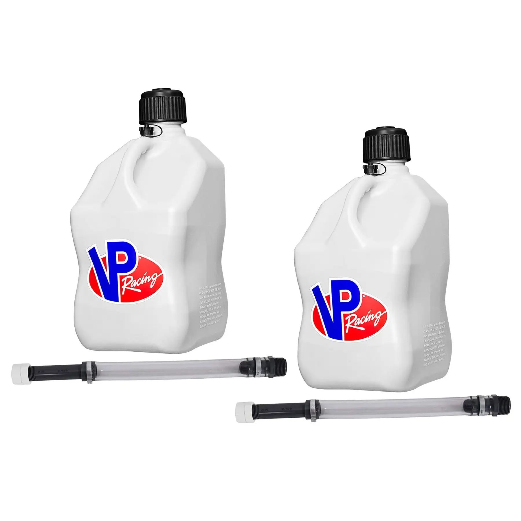 VP Racing 5.5 Gal Motorsport Racing Liquid Container Utility Jug, White (2 Pack)