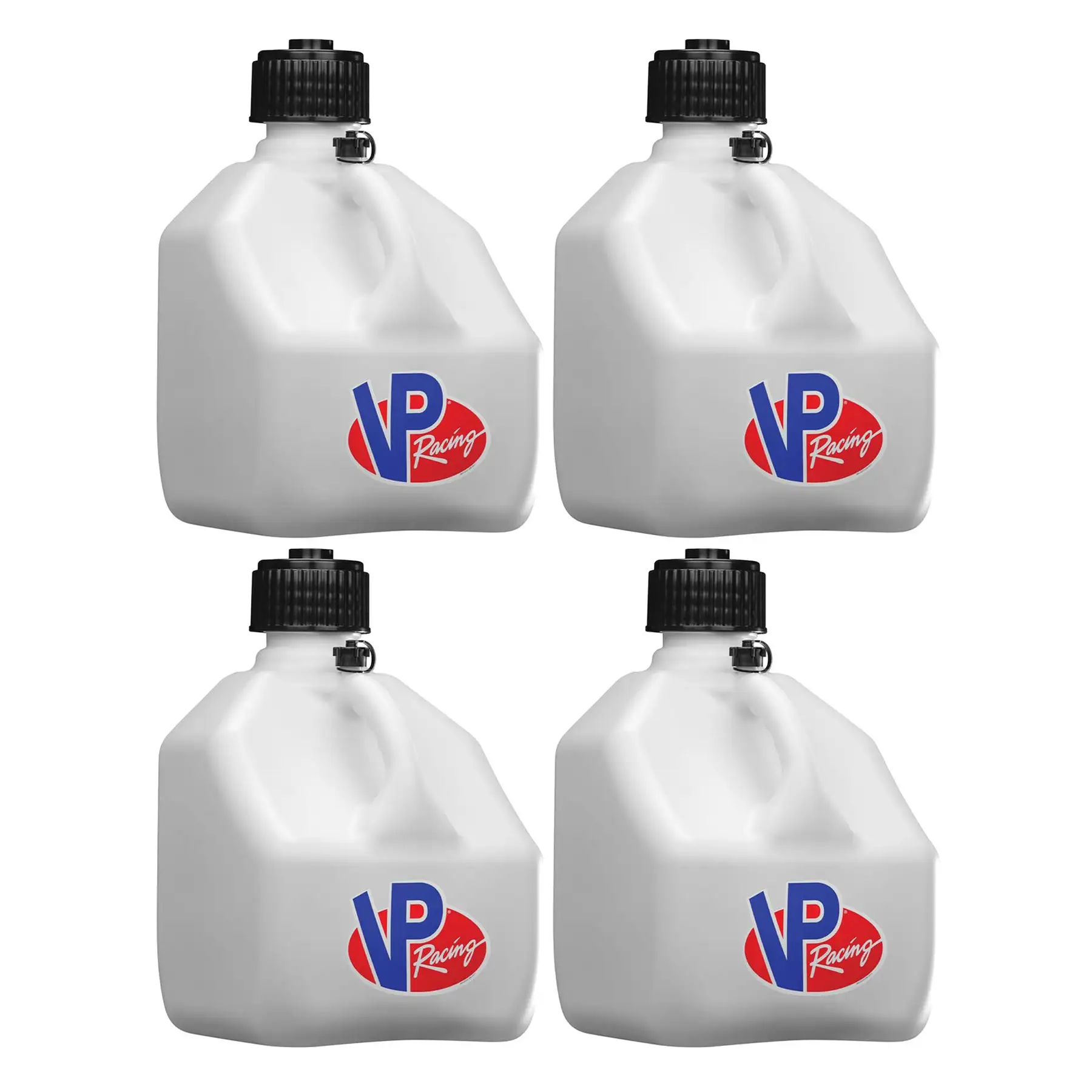 VP Racing 3 Gal Square Portable Liquid Container Utility Jug, White (4 Pk)