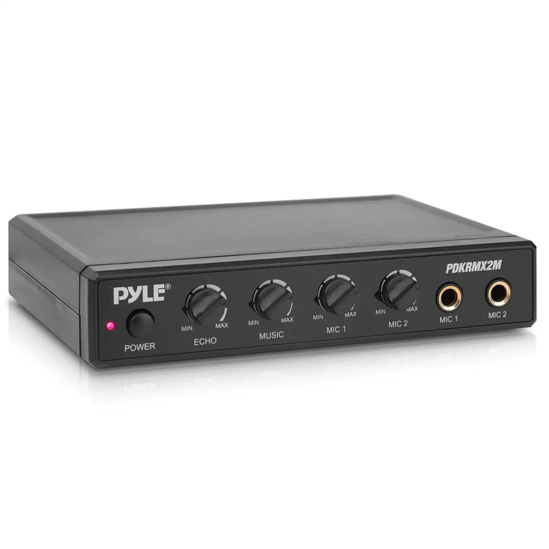 Pyle Compact Karaoke Audio Mixer w/Mic Level, Music Level, & Echo Controls