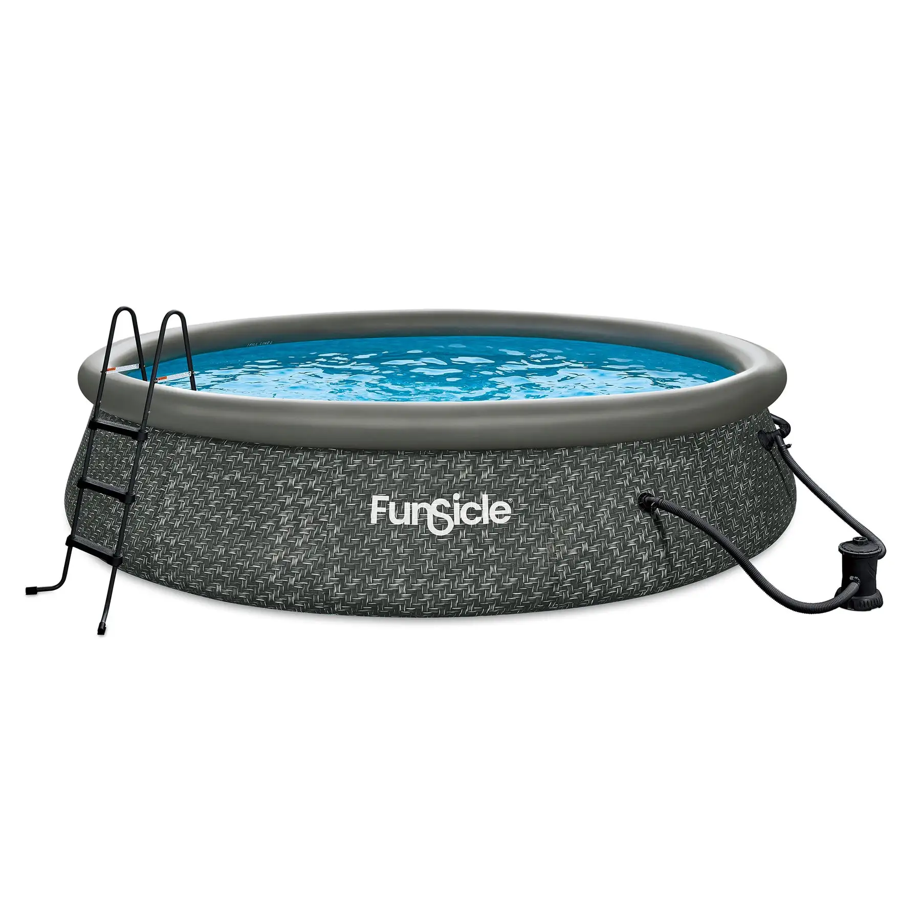 Funsicle 14' x 36" QuickSet Ring Top Above Ground Swimming Pool, Herringbone