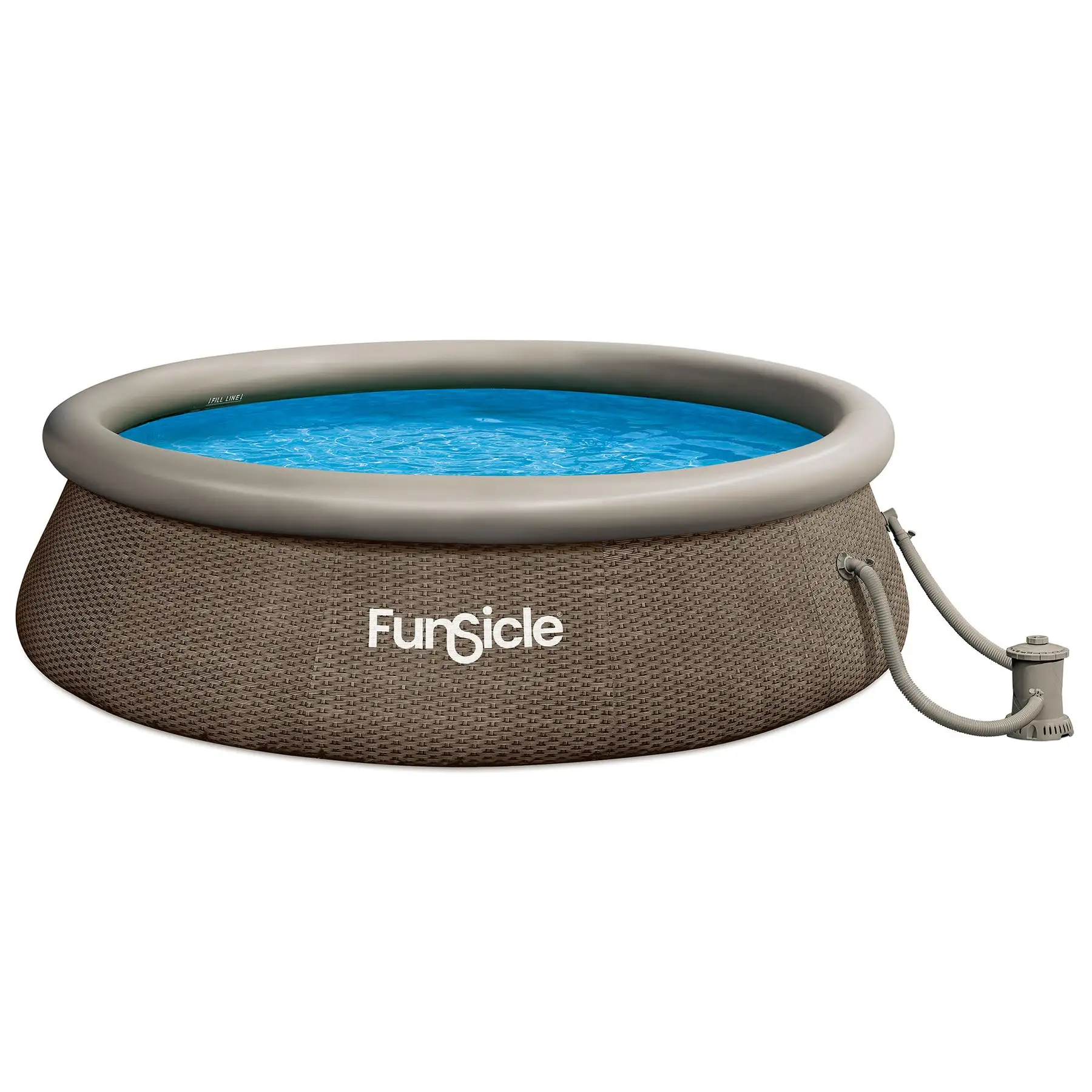 Funsicle 12' x 36" QuickSet Ring Top Above Ground Swimming Pool, Basketweave