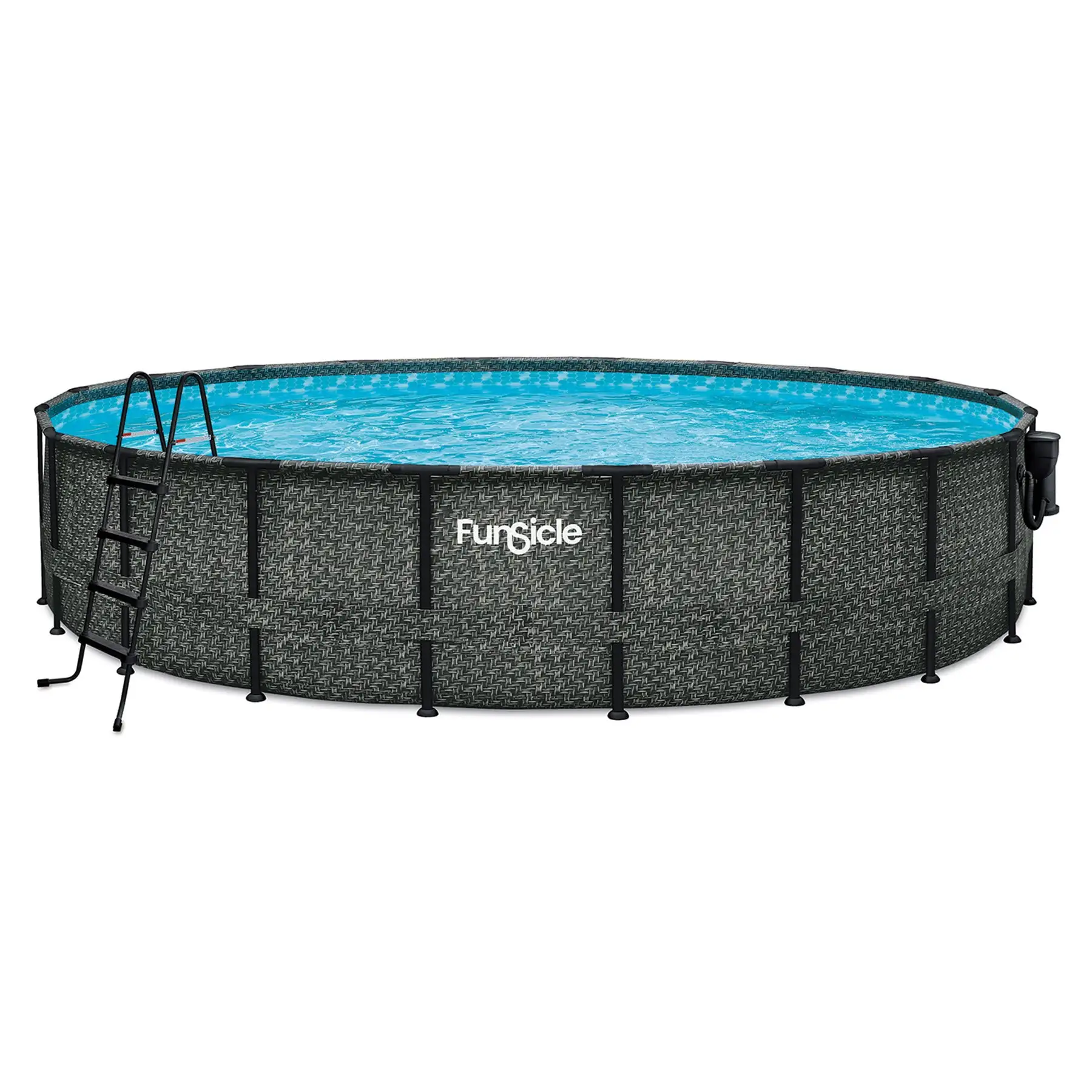 Funsicle 20' x 48" Oasis Round Outdoor Above Ground Swimming Pool, Herringbone