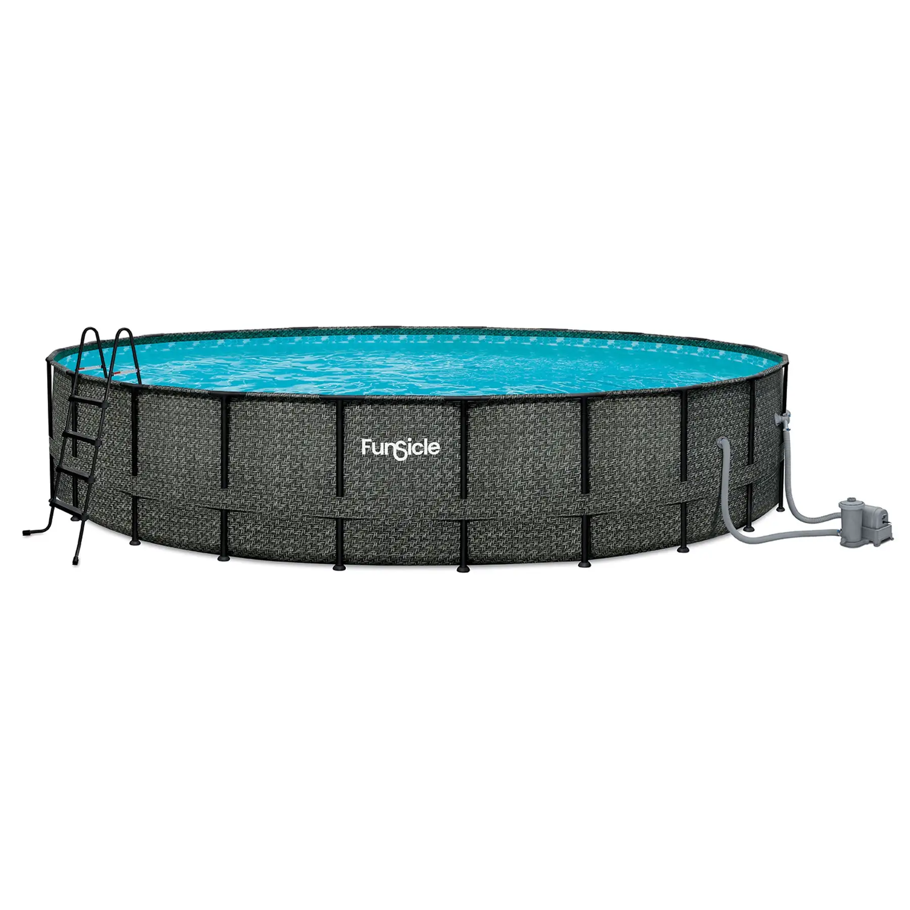 Funsicle 22' x 52" Oasis Round Outdoor Above Ground Swimming Pool, Herringbone