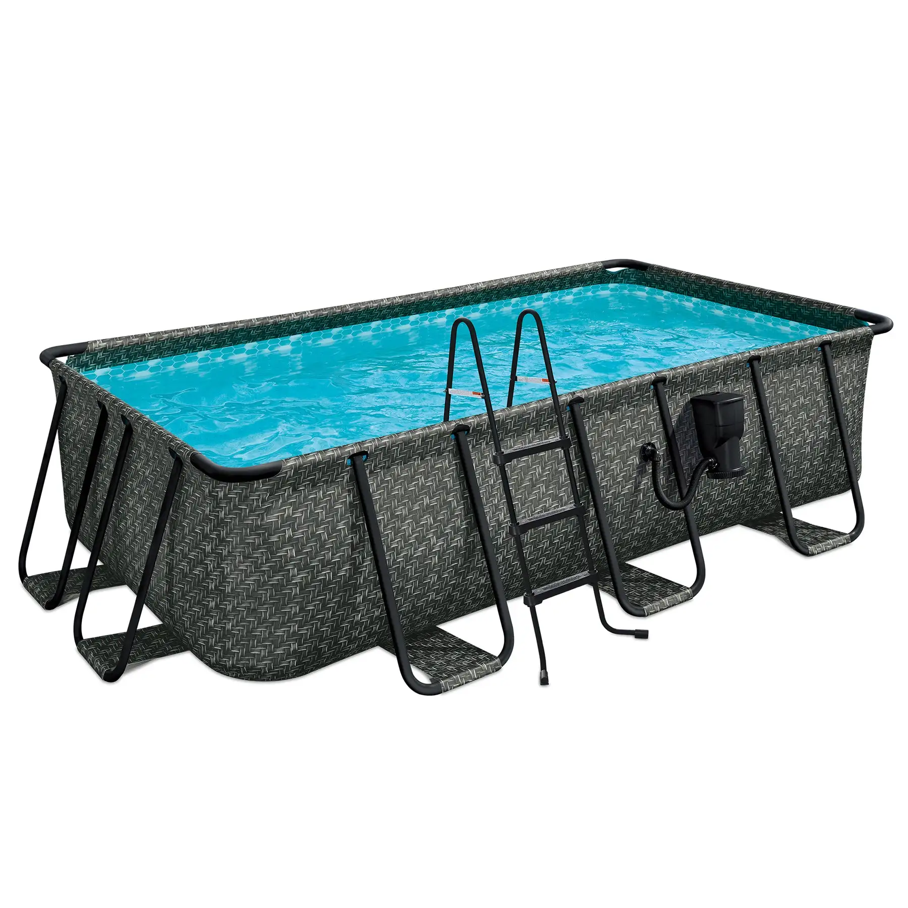 Funsicle 13' x 7' x 39" Oasis Rectangle Outdoor Above Ground Swimming Pool, Gray