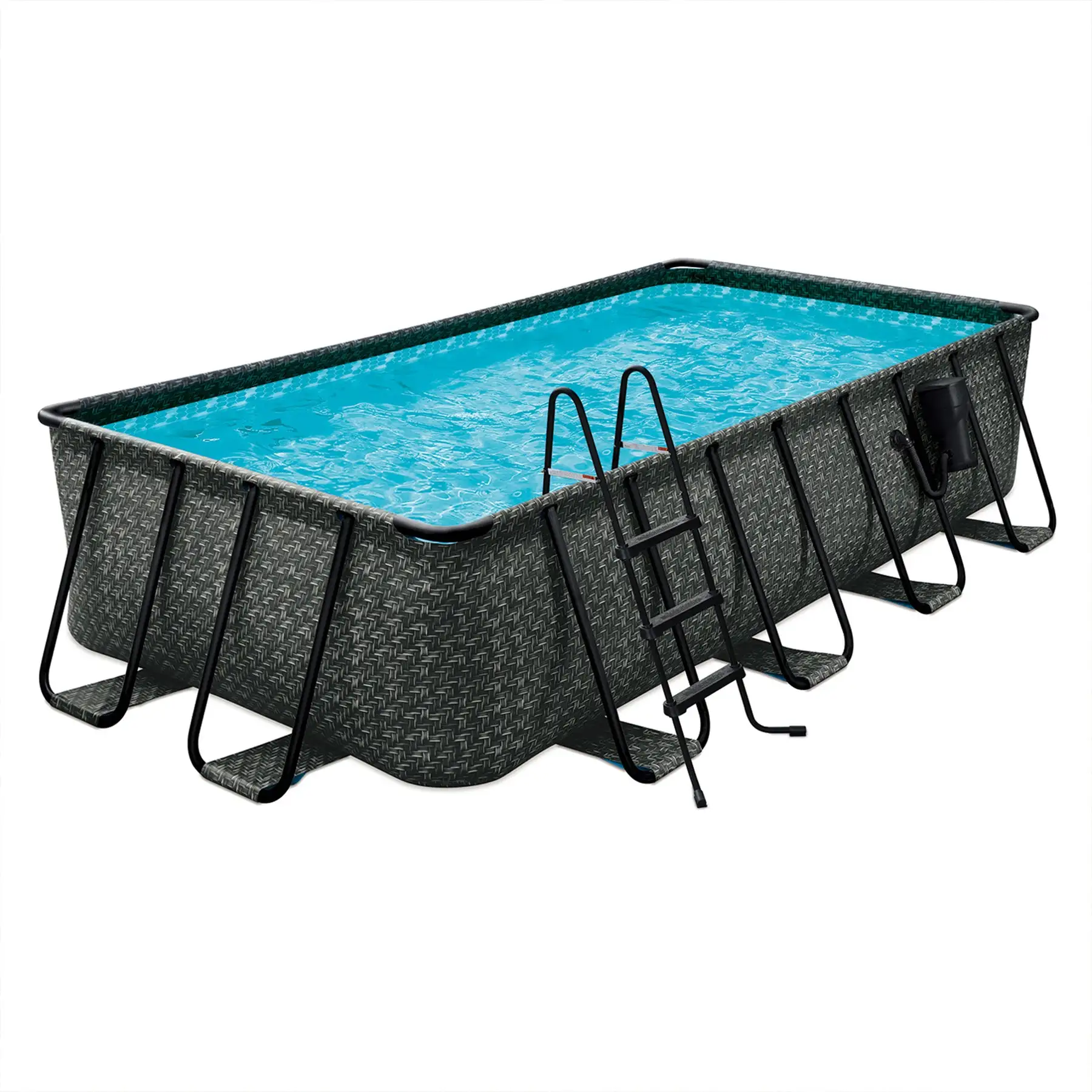 16'x8'x42" Oasis Rectangle Outdoor Above Ground Swimming Pool, Gray