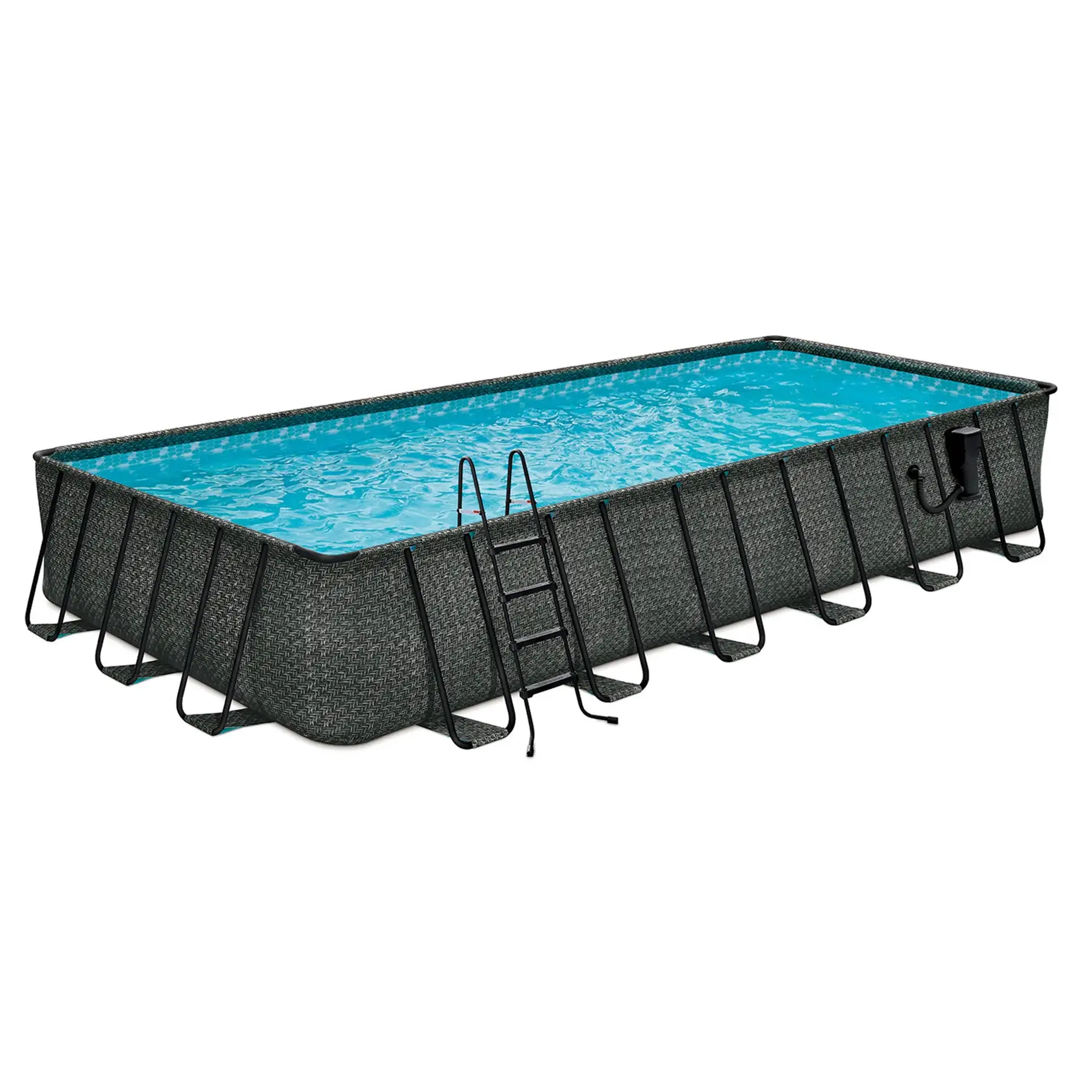 Funsicle 24'x12'x52" Oasis Rectangle Outdoor Above Ground Swimming Pool, Gray