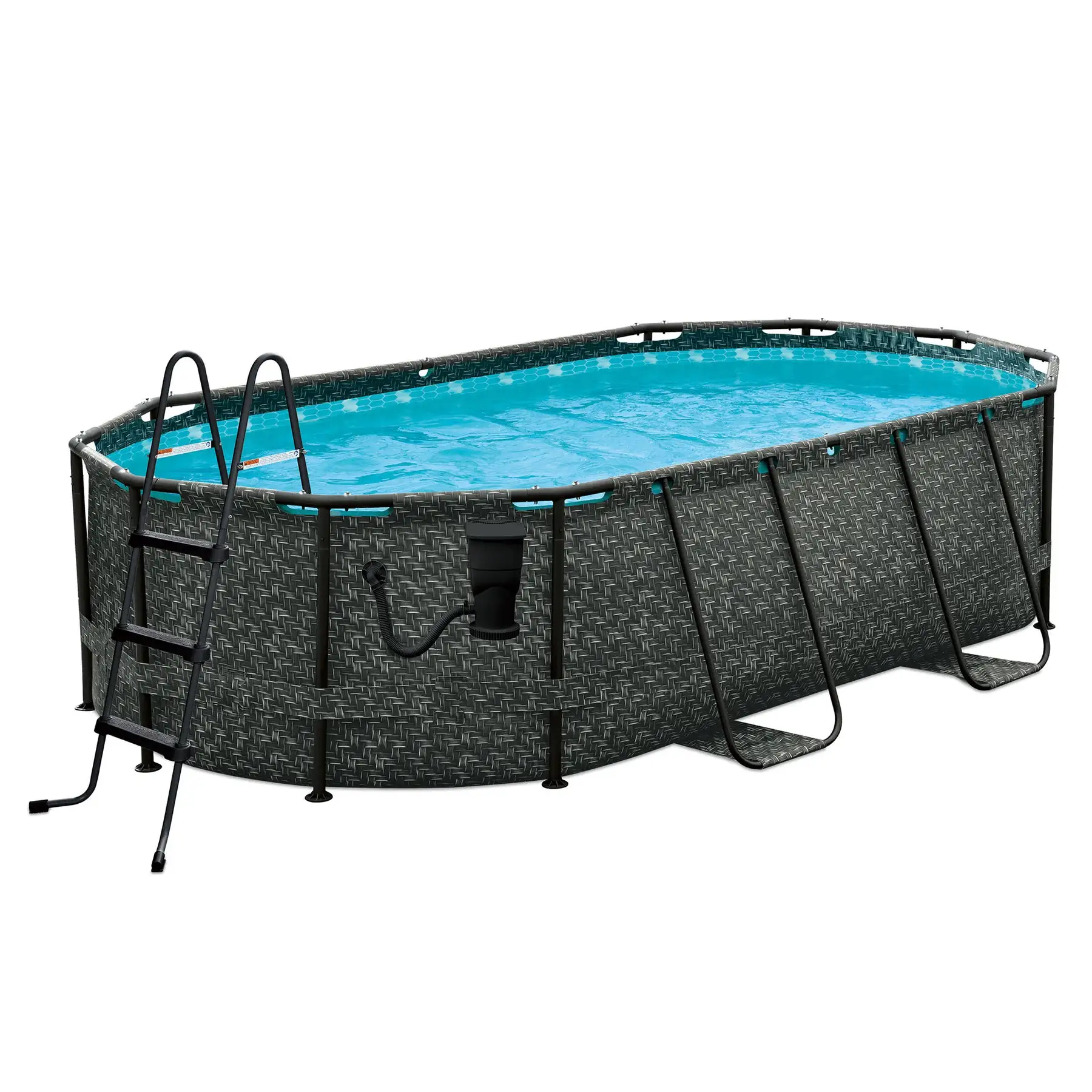 Funsicle 13' x 8' x 39.5" Oasis Designer Oval Swimming Pool, Dark Herringbone