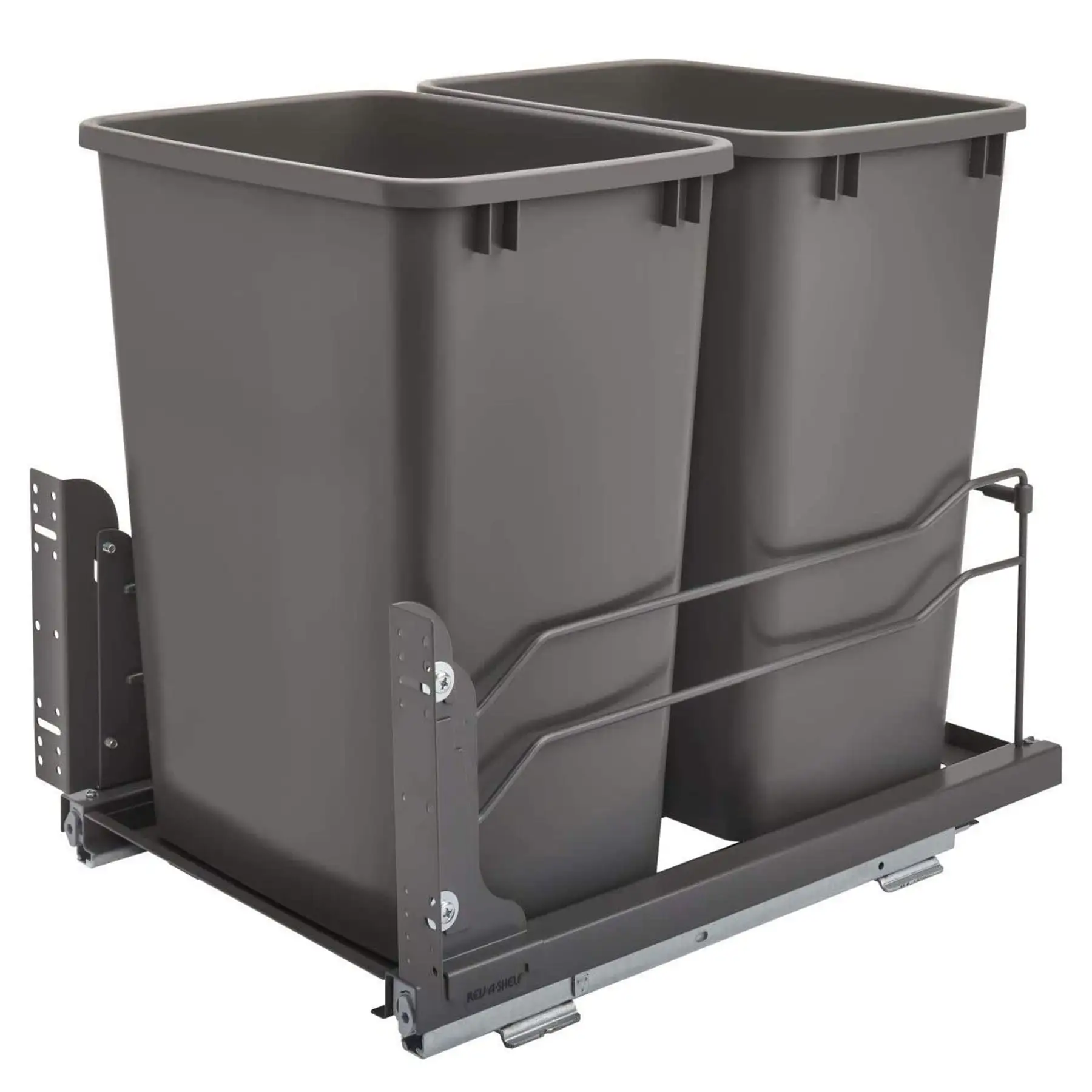 Rev-A-Shelf Double Pullout Trash Can 35 qt. with Soft-close, 53WC-1835SCDM-213