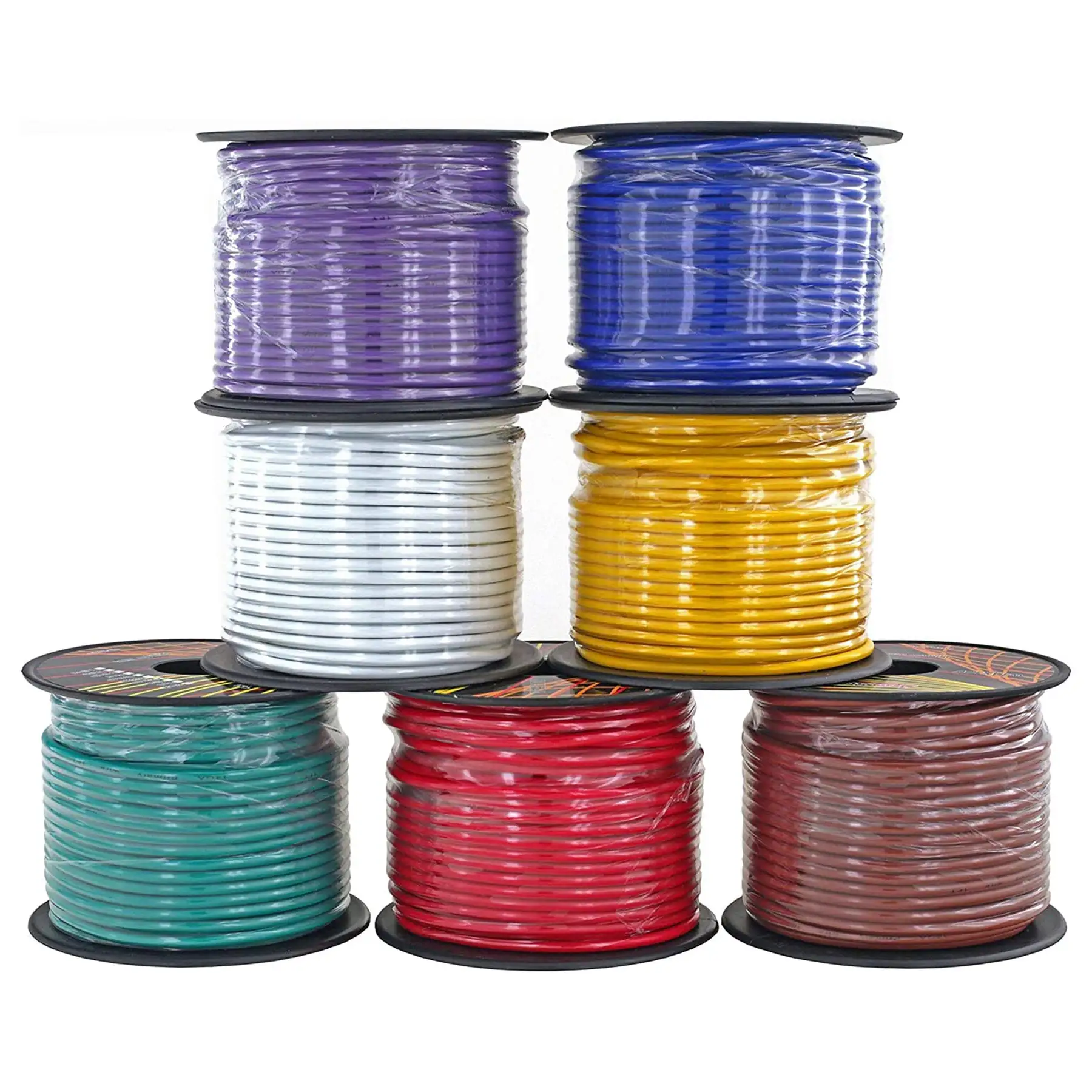 GS Power 14 Gauge General Purpose 12V Wiring, 100 Feet Per Roll, 7 Color Pack