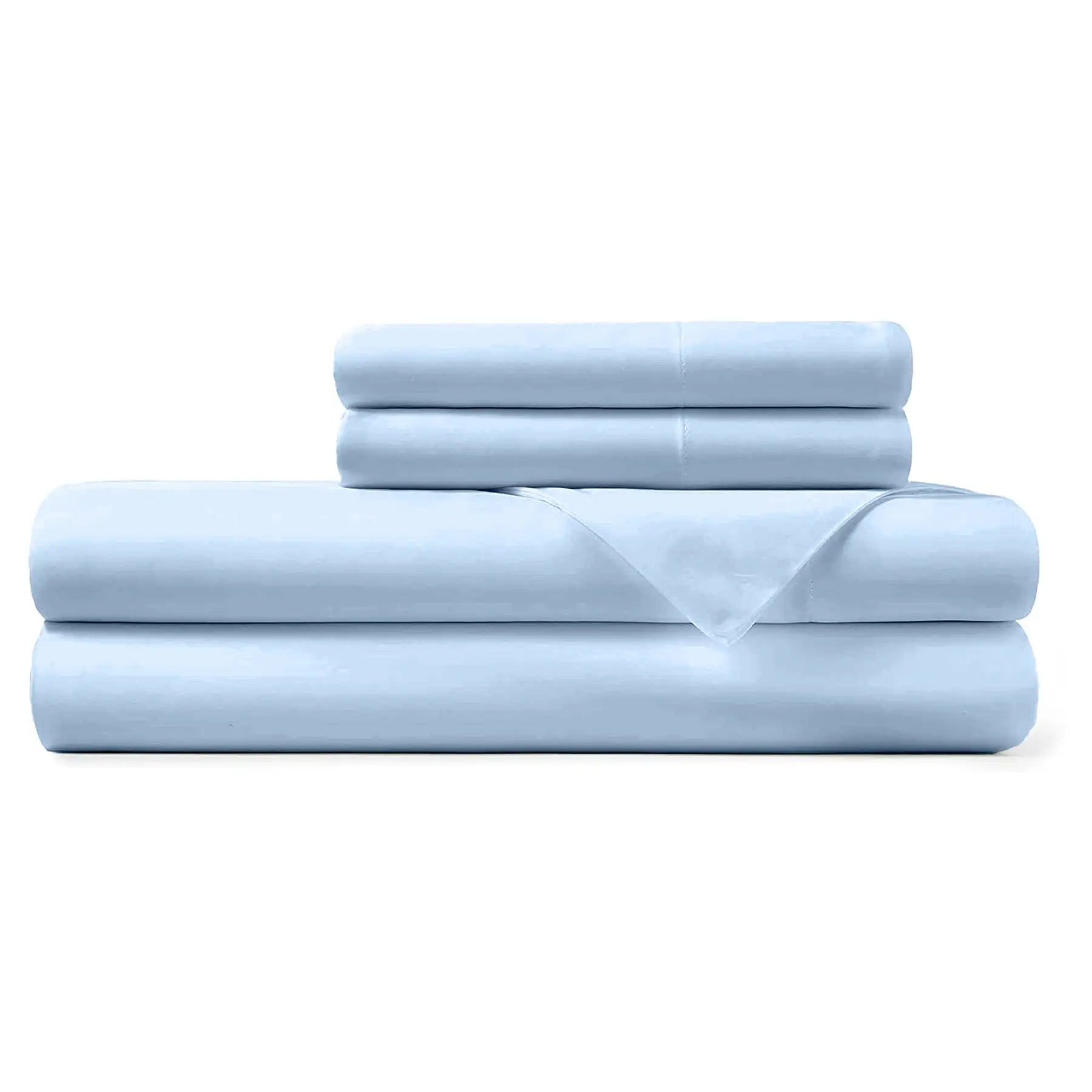 Hotel Sheets Direct Bamboo 4 Piece Sheet & Pillowcase Set, Cal King, Light Blue