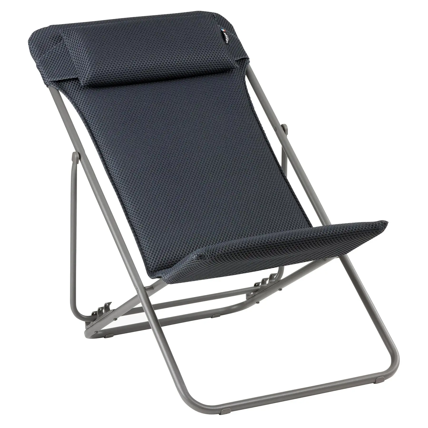 Lafuma Maxi Transat Plus Padded Ultra Compact Foldable Sling Chair, Dark Gray