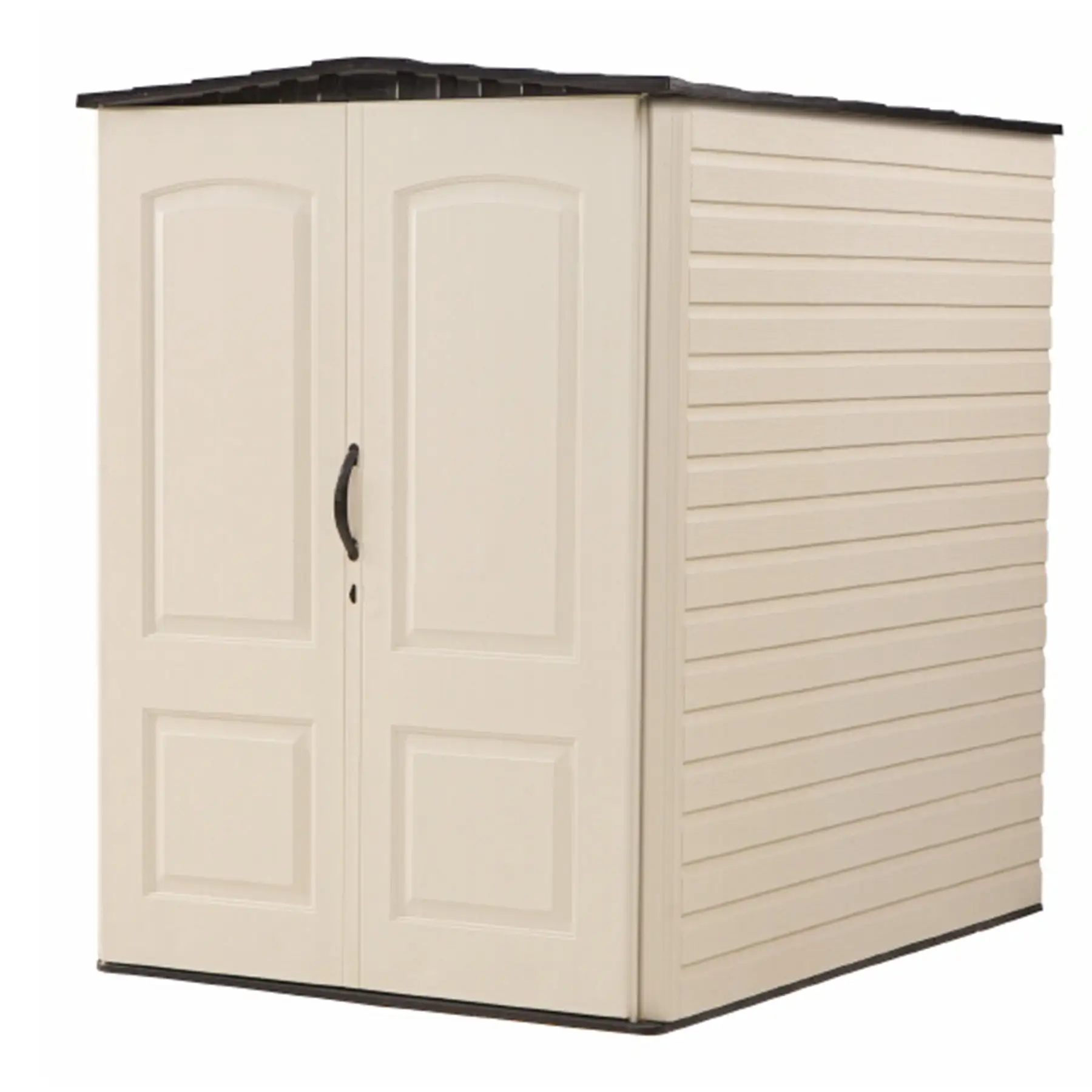 Rubbermaid Large 5x6 Ft Resin Weather Resistant Outdoor Storage Shed, Sandstone