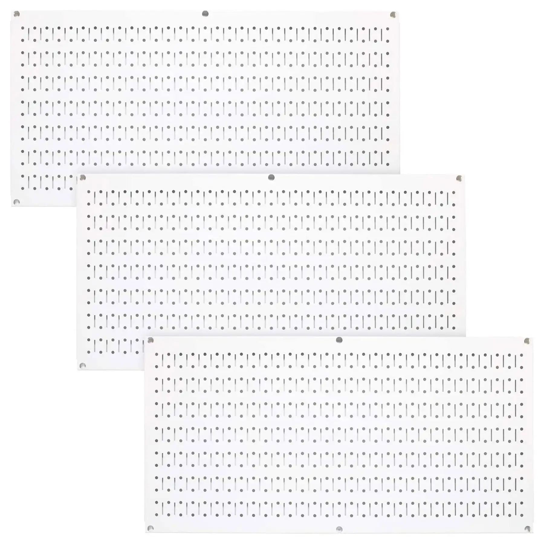 Wall Control 32" x 16" Horizontal Pegboard Garage Tool Organizer, White (3 Pack)