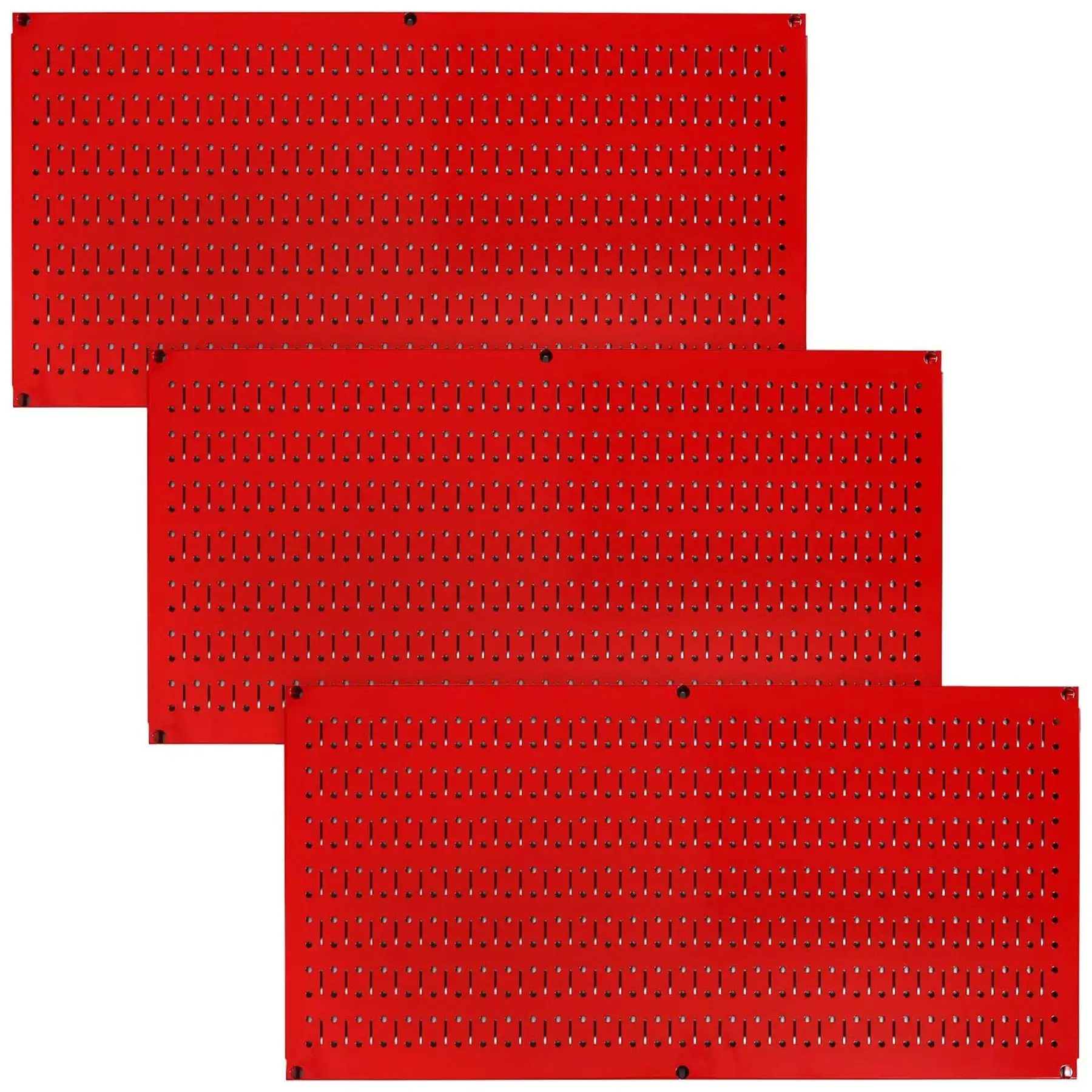 Wall Control 32" x 16" Horizontal Pegboard Garage Tool Organizer, Red (3 Pack)