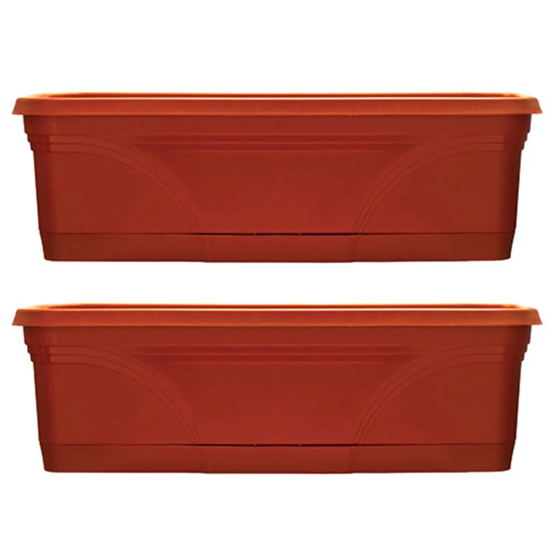 Southern Patio 36 Inch Medallion Hanging Garden Box Planter, Terracotta (2 Pack)