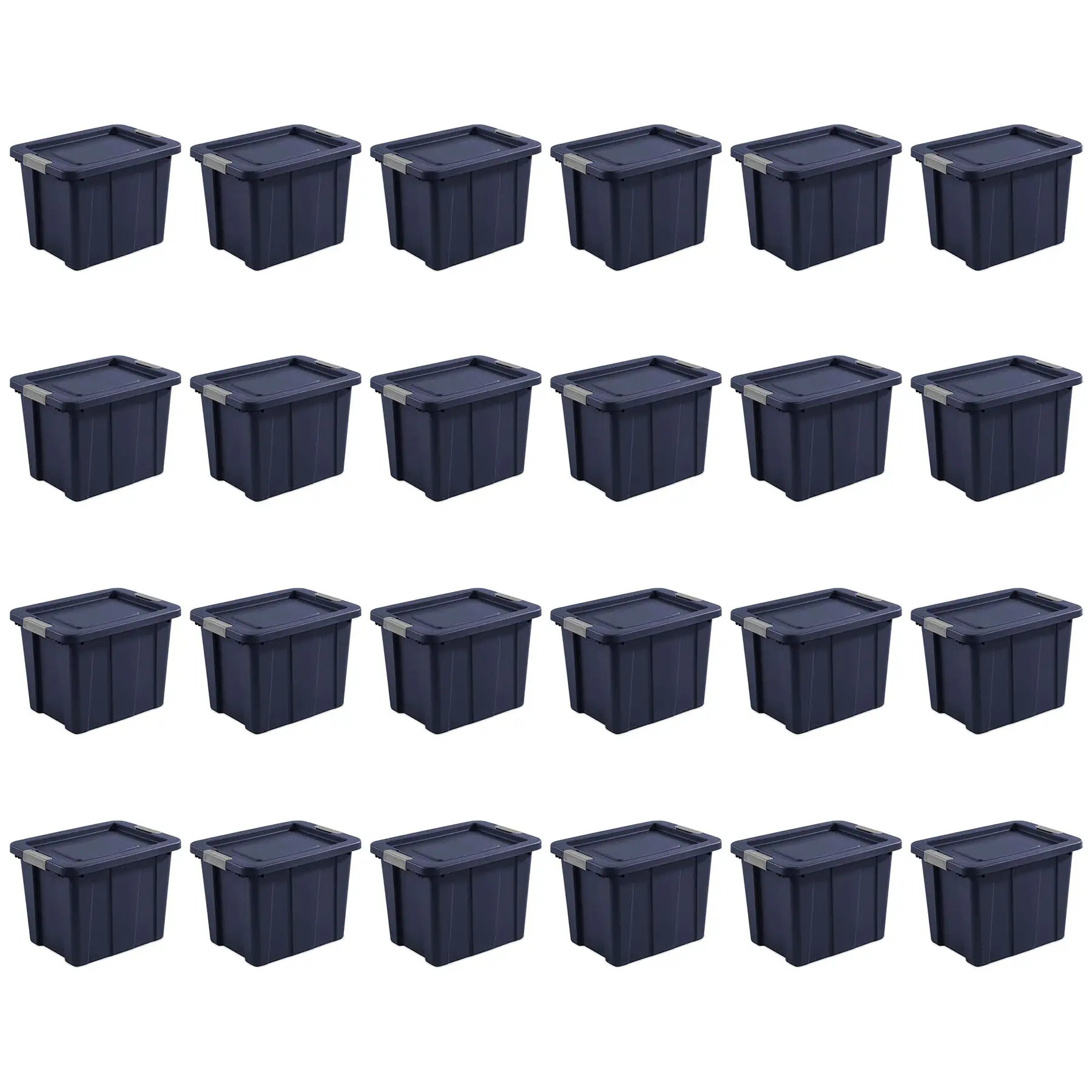 Sterilite Tuff1 18 Gal Plastic Storage Tote Bin w/Latching Lid, Blue (24 Pack)