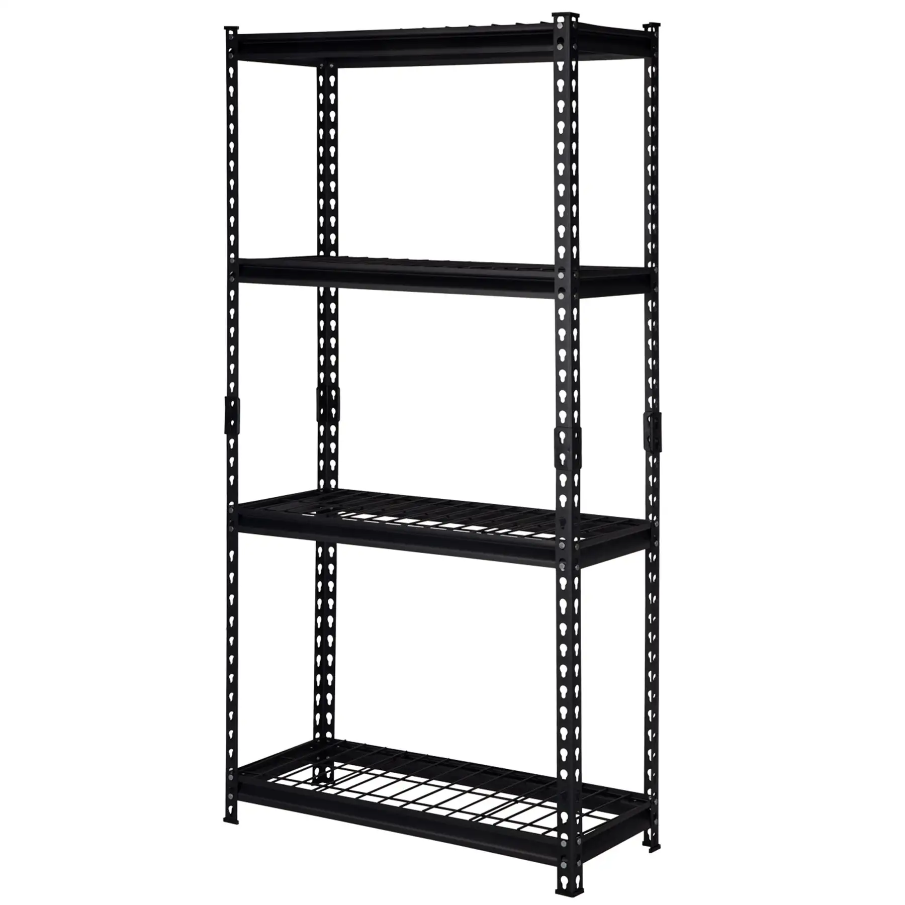 Pachira 30"W x 60"H 4 Shelf Steel Shelving for Home and Office Organizing, Black