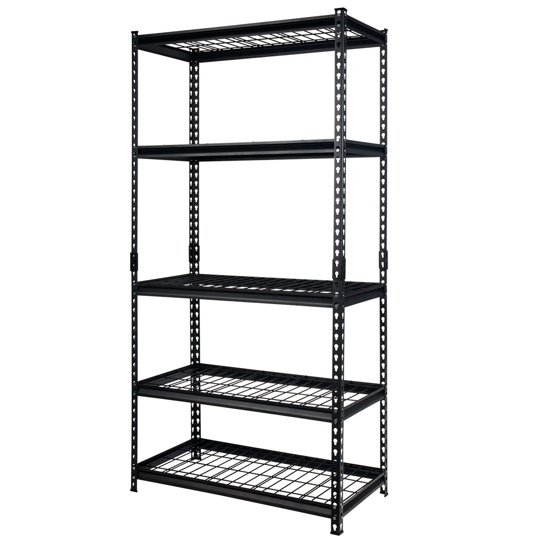 Pachira 36"W x 72"H 5 Shelf Steel Shelving for Home and Office Organizing, Black