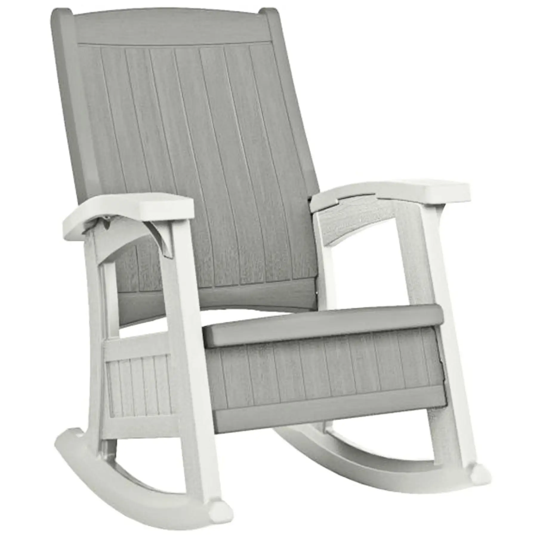 Suncast Outdoor Portable Patio/Porch Rocking Chair w/ In Seat Storage, Dove Gray