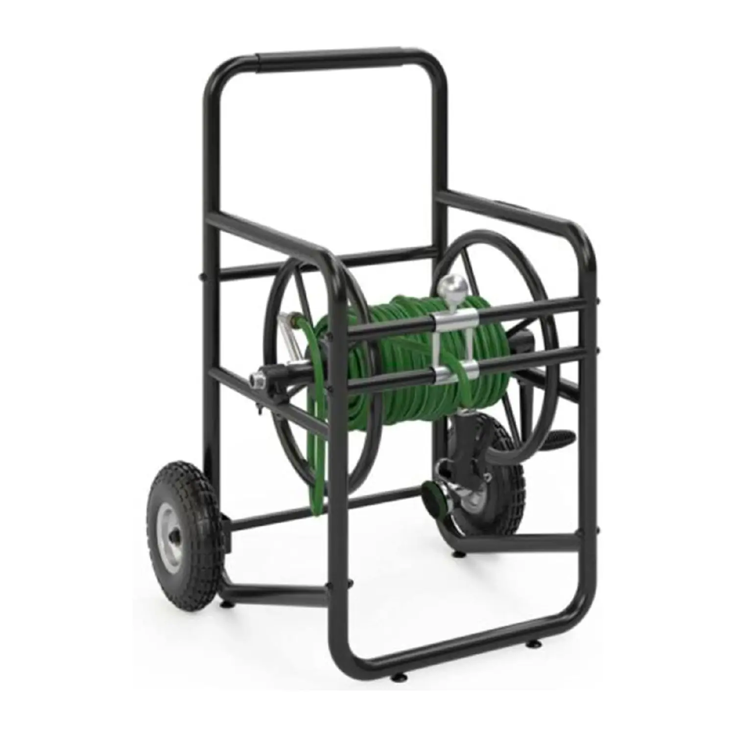 Suncast Professional Portable 200 Foot Garden Hose Reel Cart with Wheels, Black