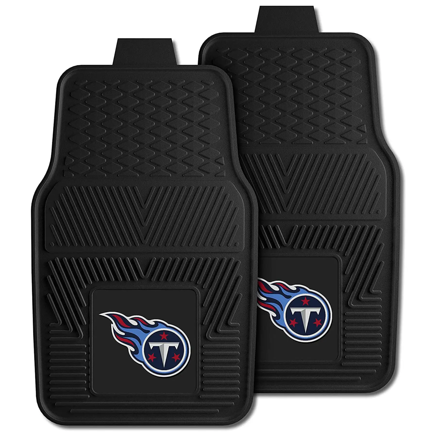 Fanmats 27 x 17 Inch Vinyl Front Car Floor Mat 2 Piece Set, NFL Tennessee Titans