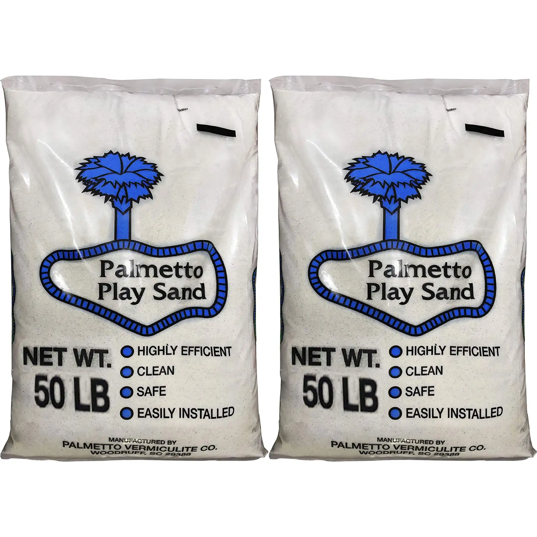 Palmetto Natural Play Sand for Sand Box & Play Areas, 50 Pounds, Creme (2 Pack)