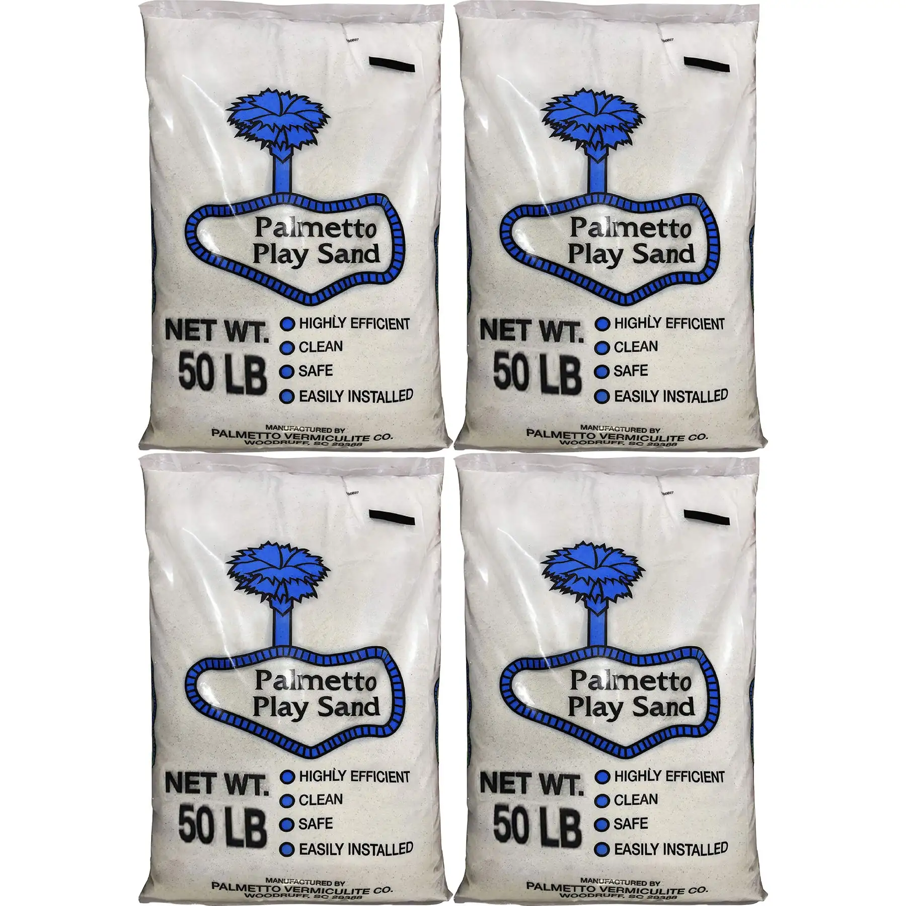 Palmetto Natural Play Sand for Sand Box & Play Areas, 50 Pounds, Creme (4 Pack)