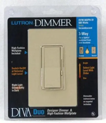 Lutron Electronics DVW-603PH-IV Electronics Diva 3-Way Duo Dimmers