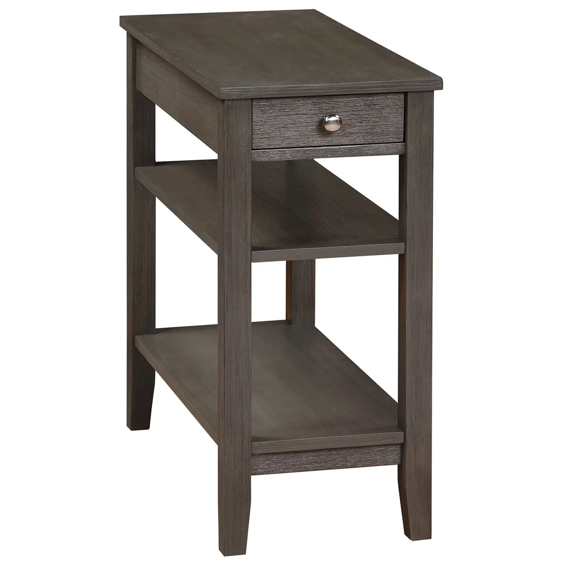 Convenience Concepts American Heritage End Table w/ Charging Station, Dark Gray