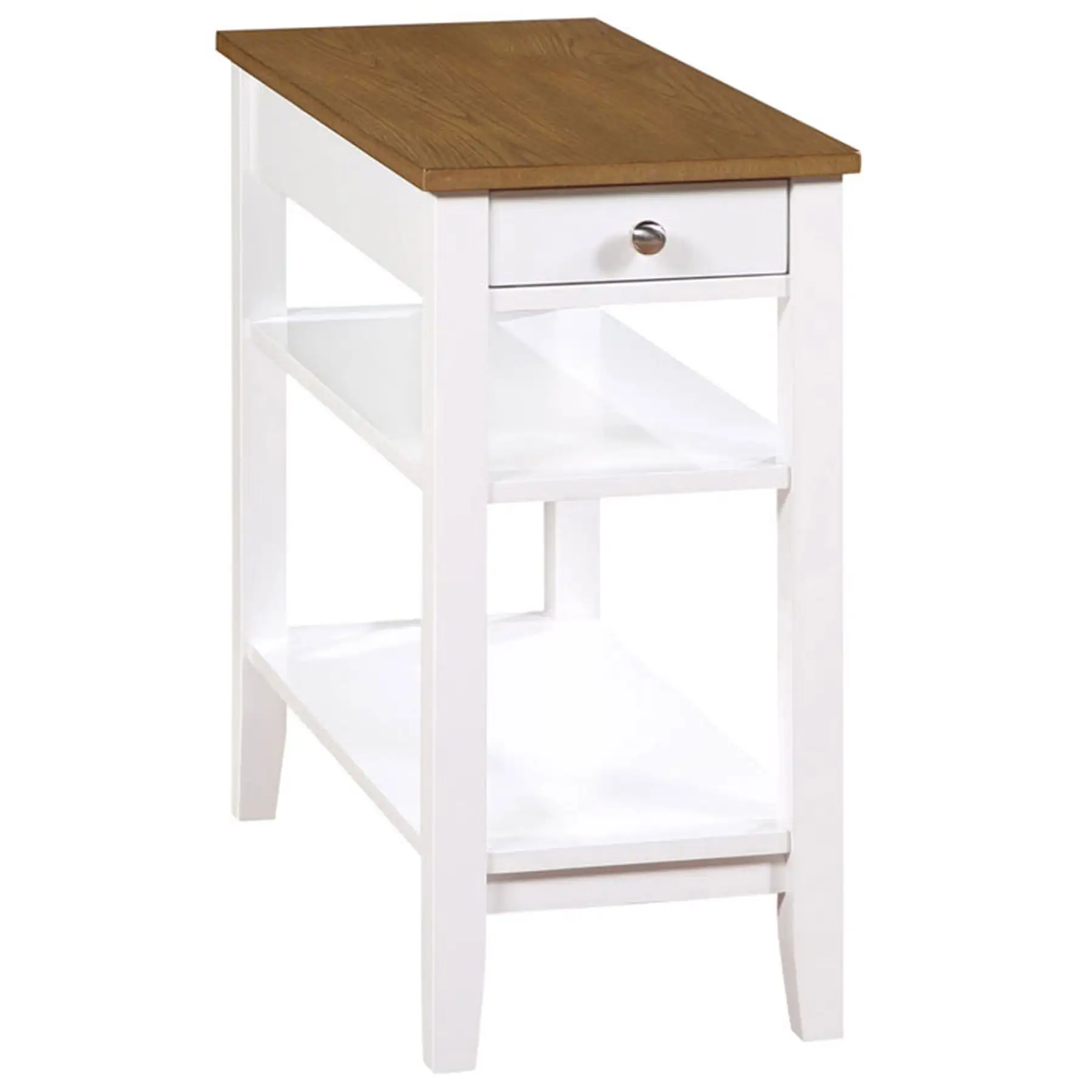 Convenience Concepts American Heritage End Table w/ Charging Station, Wood/White