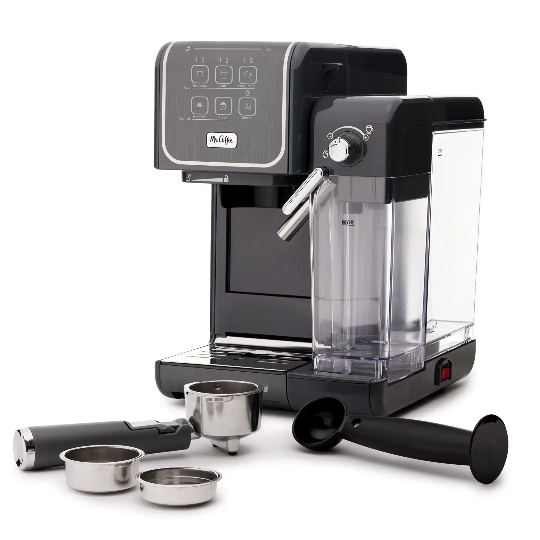 Mr. Coffee One-Touch CoffeeHouse+ Espresso, Cappuccino, and Latte Maker, Grey