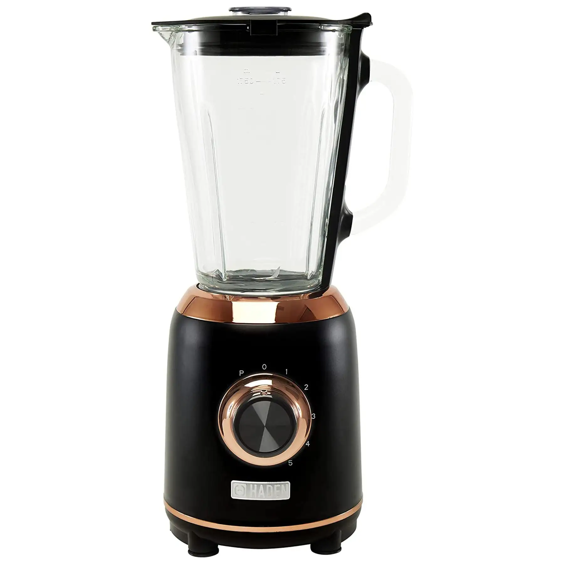 Haden Heritage Retro Style 56 Ounce 5 Speed Blender with Glass Jar, Black/Copper