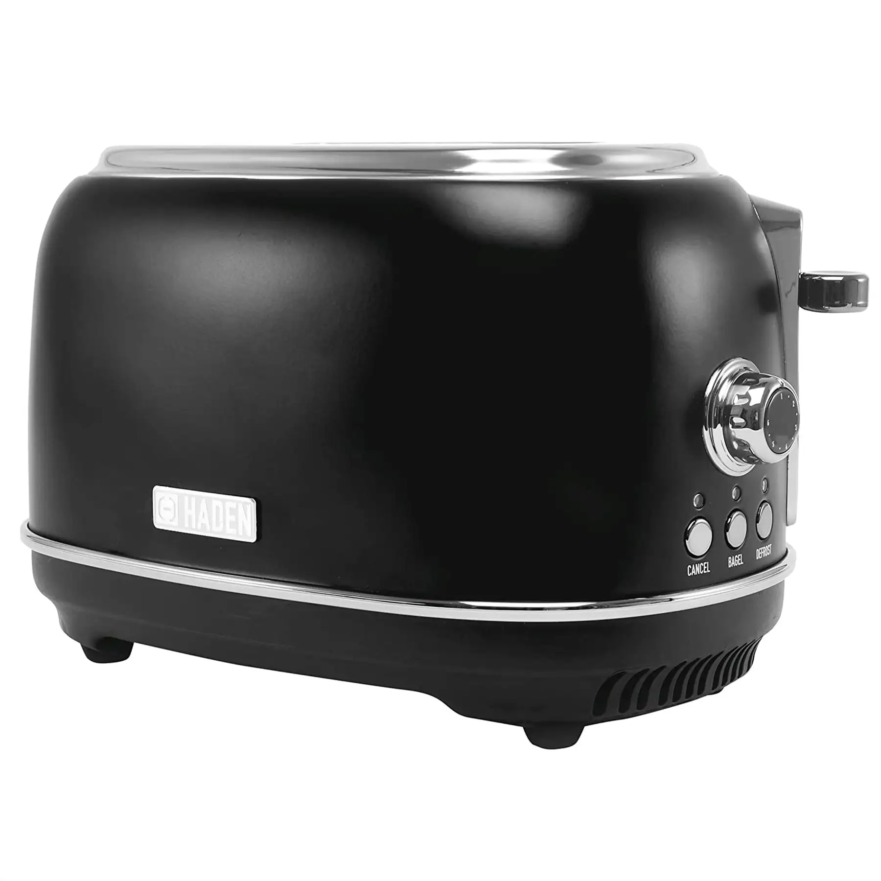 Haden Heritage 2 Slice Wide Slot Stainless Steel Toaster, Black & Chrome