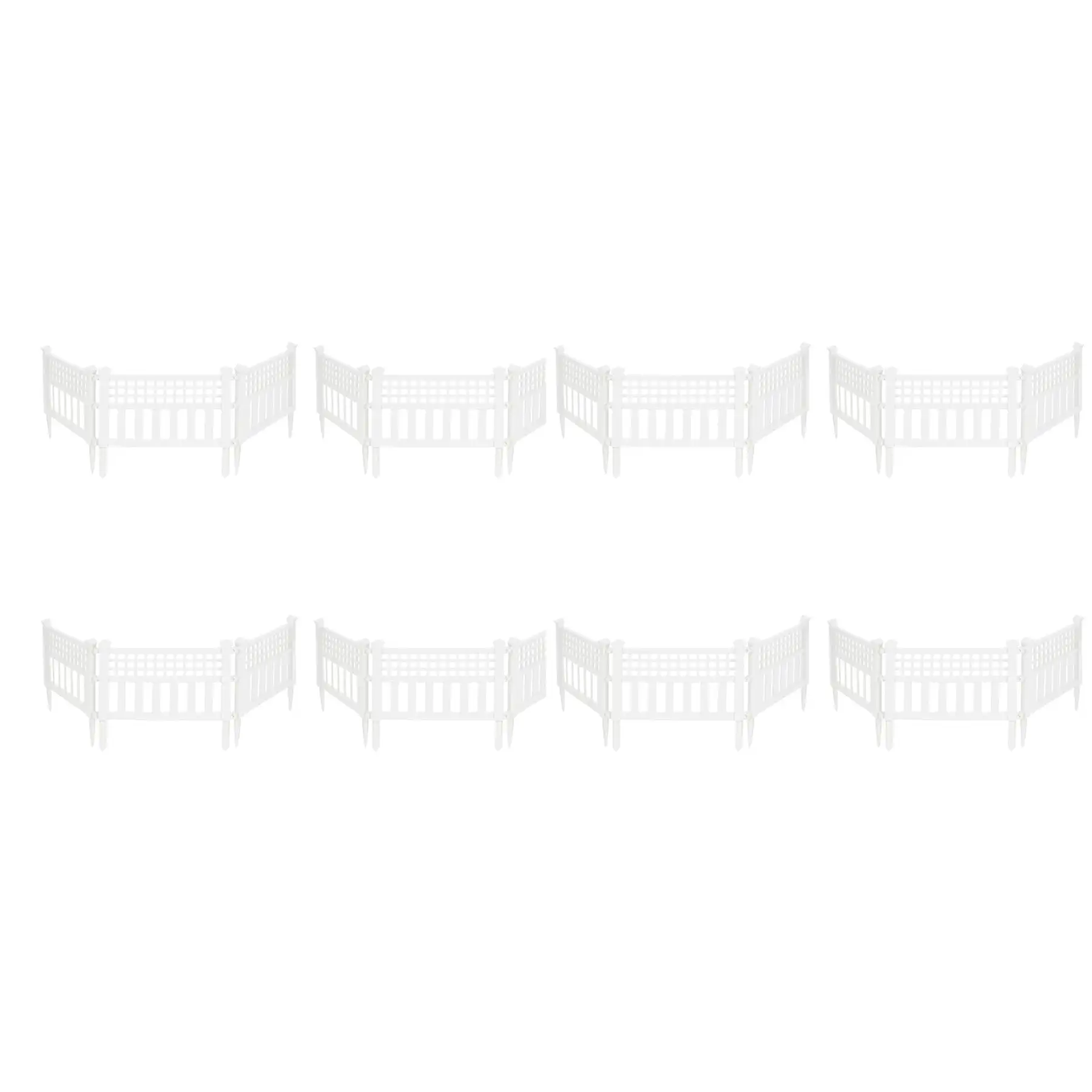 Suncast Grand View 14.5 x 24 Inch Yard Garden Border Fence Panel, White (8 Pack)