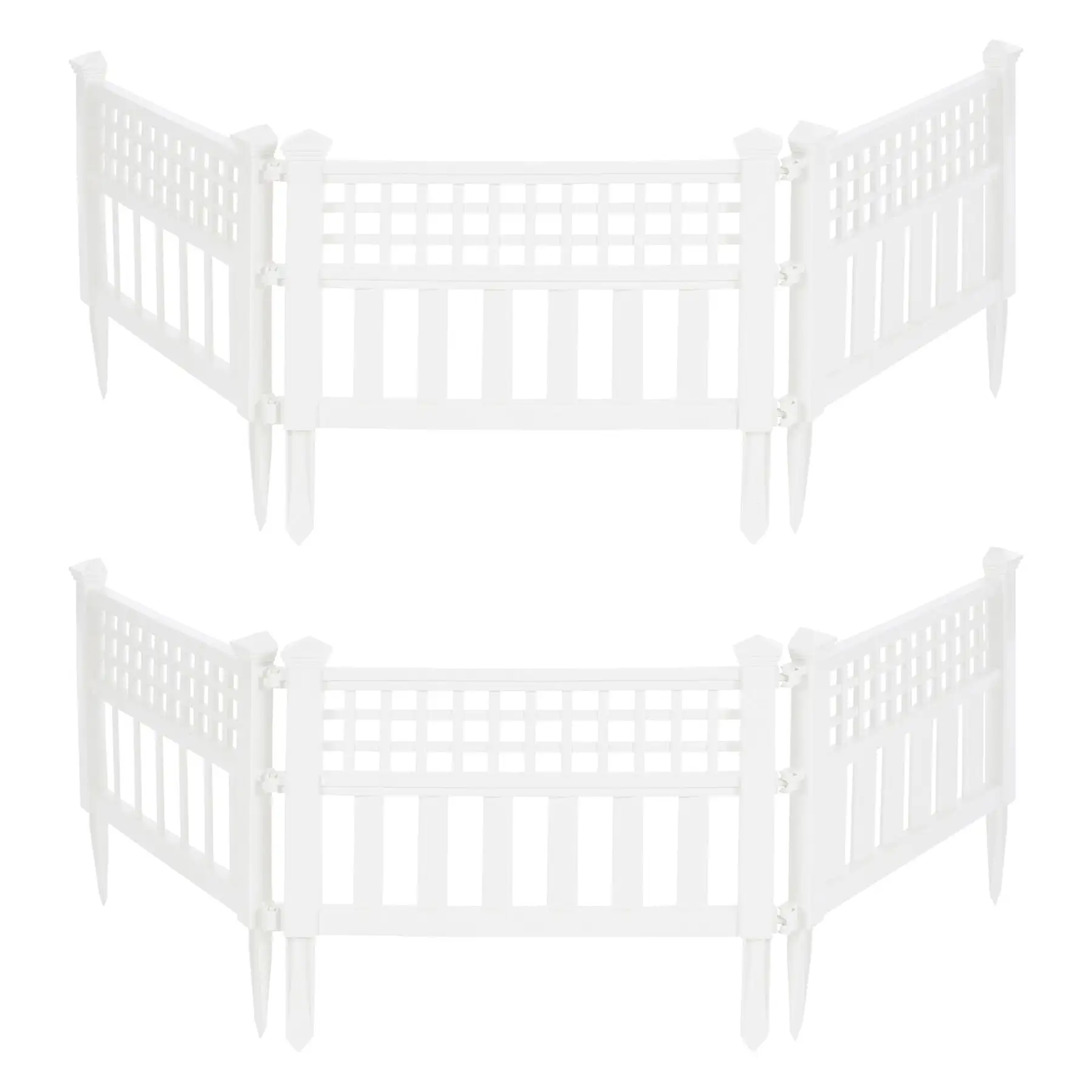 Suncast Grand View 14.5 x 24 Inch Yard Garden Border Fence Panel, White (2 Pack)