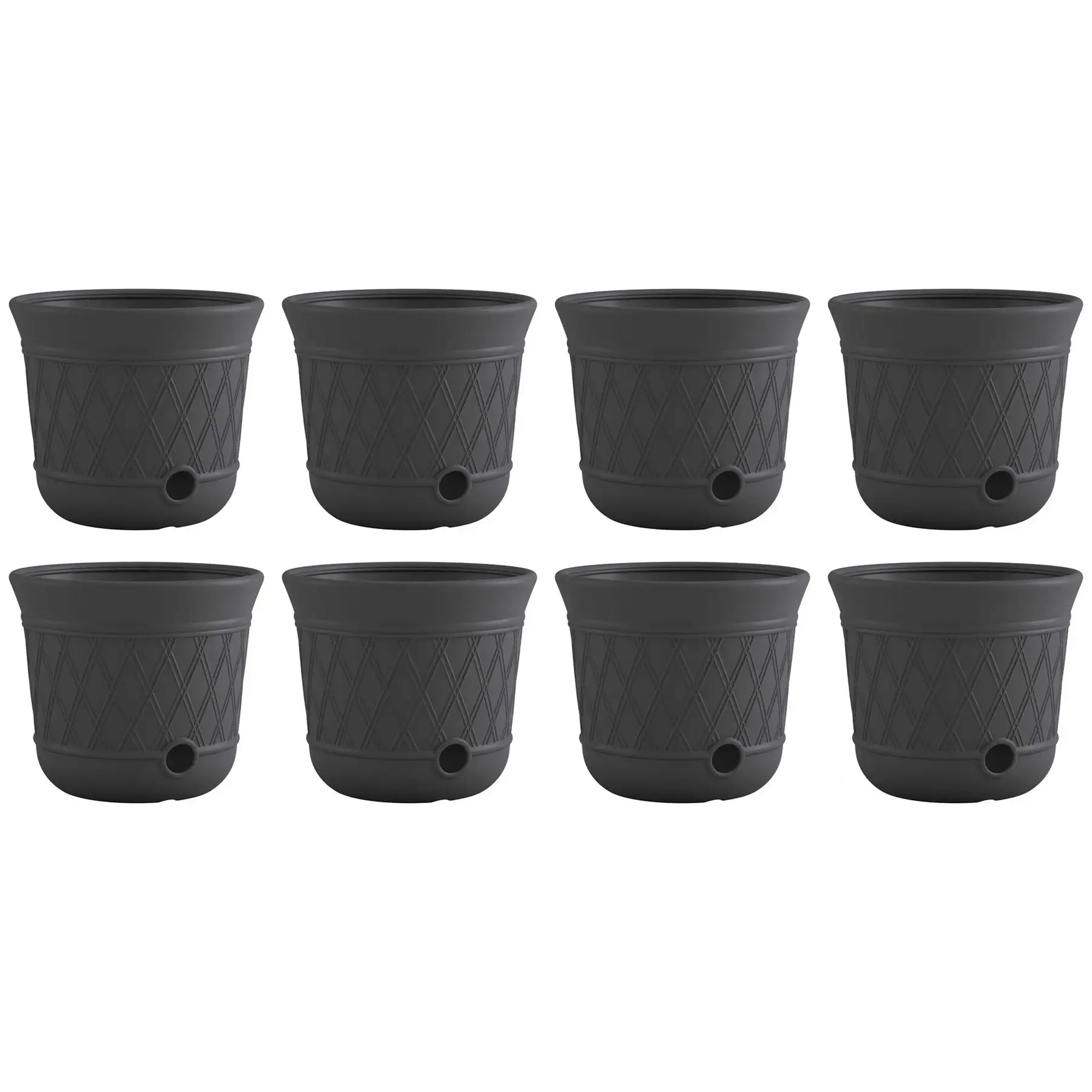 Suncast 14'' x 12" Decorative Hideaway Garden Hose Storage Pot, Gray (8 Pack)