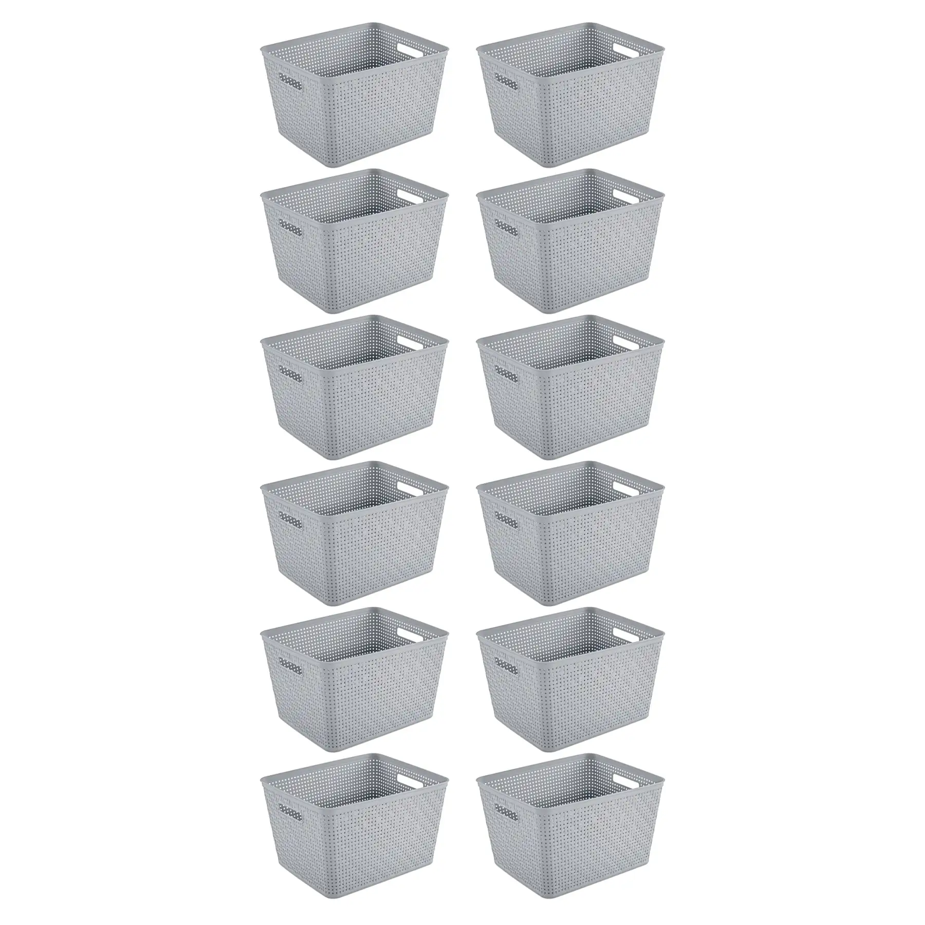 Sterilite 14"Lx8"H Woven Rectangular Tall Basket for Home Organization (12 Pack)