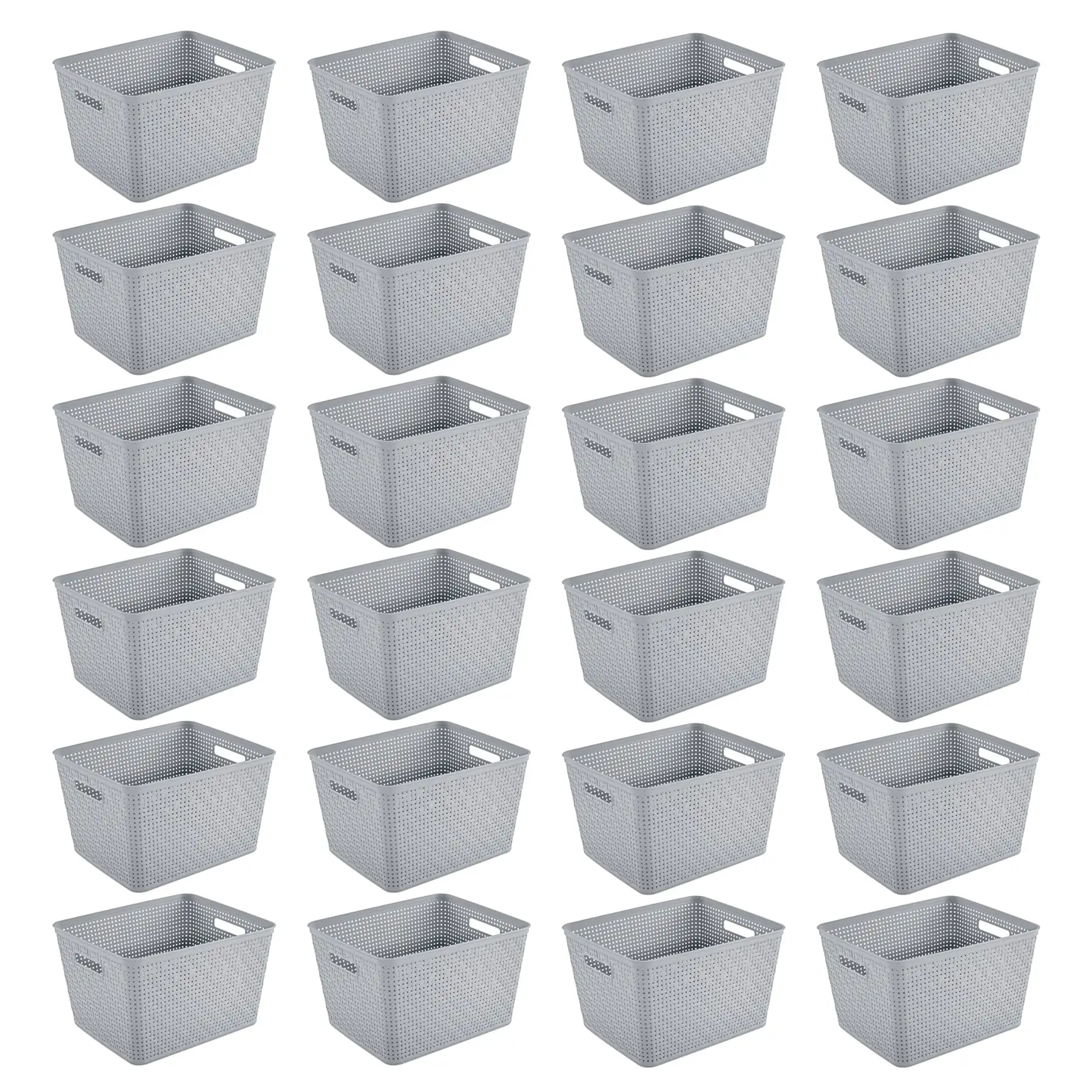 Sterilite 14"Lx8"H Woven Rectangular Tall Basket for Home Organization (24 Pack)