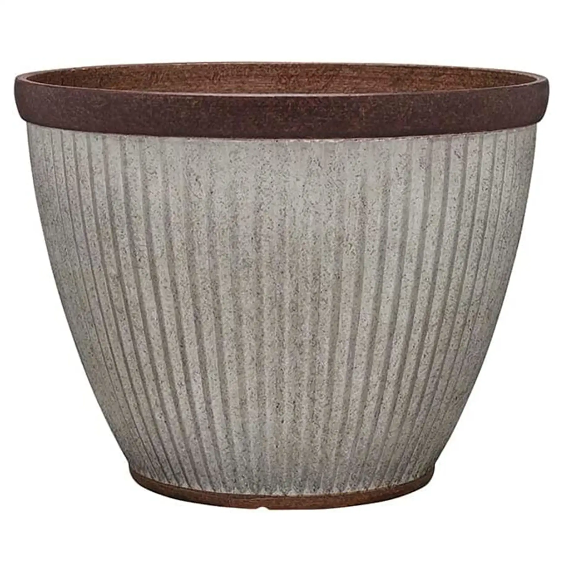 Southern Patio Westlake Collection 15" Rustic Round Pleated Planter, Silver