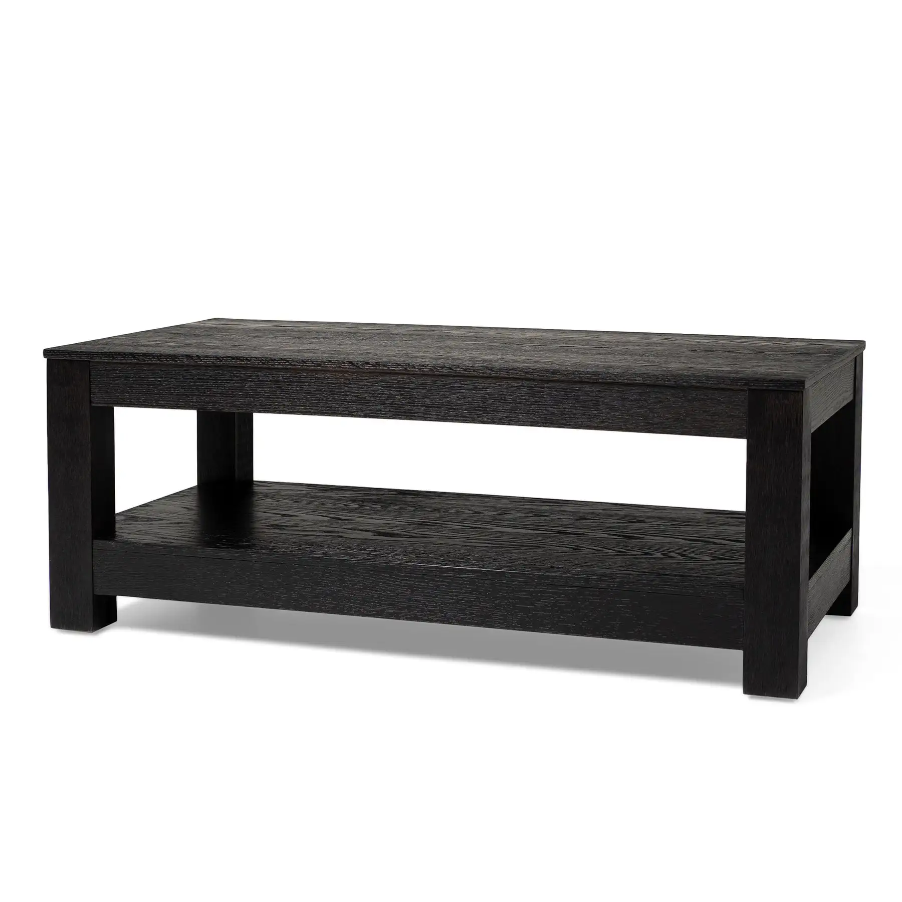 Maven Lane Paulo Wooden Coffee Table in Weathered Black Finish