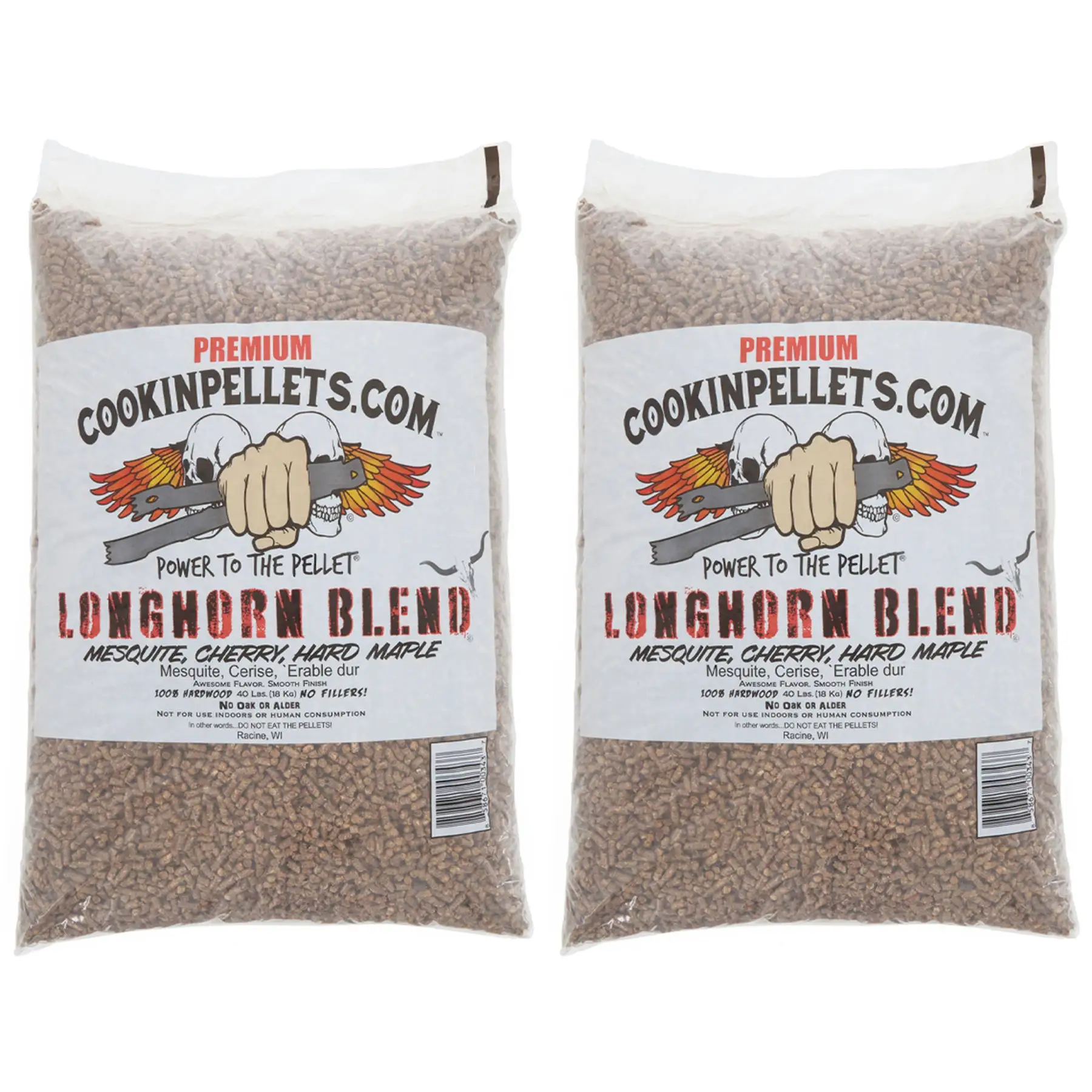 CookinPellets Premium 40 Lbs Apple Mash Hard Maple Smoker Wood Pellets, (2 Pack)