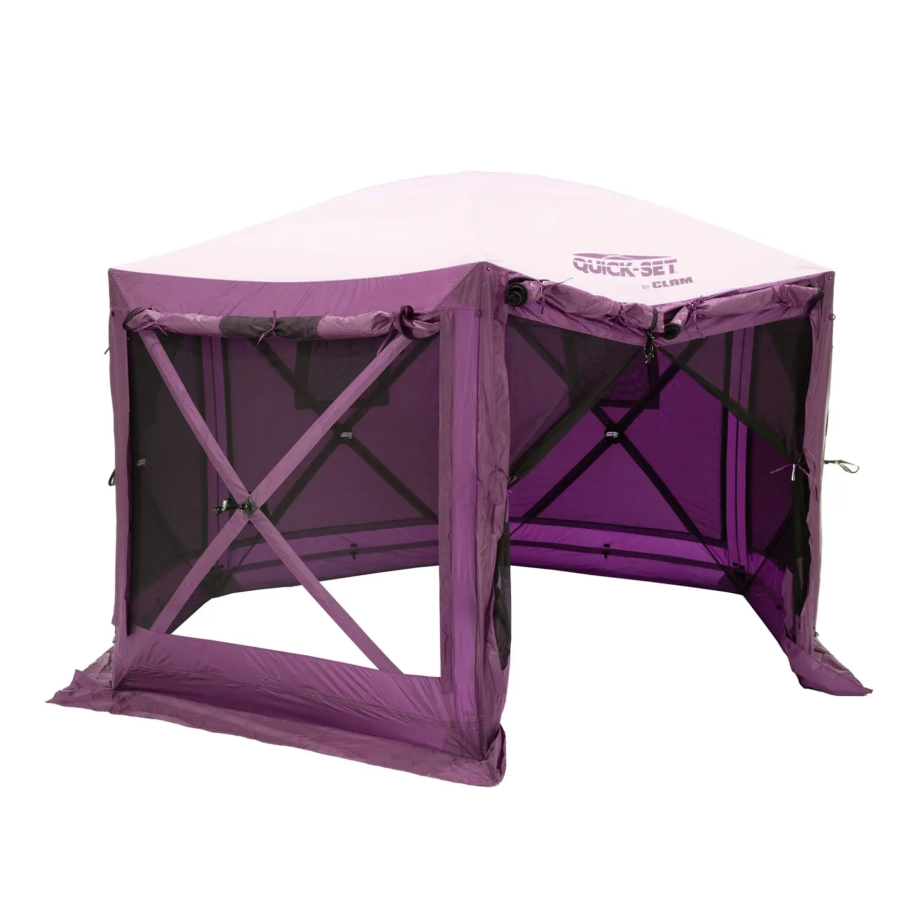 CLAM Quick-Set Pavilion 12.5 x 12.5 Ft Portable Outdoor Canopy Shelter, Plum