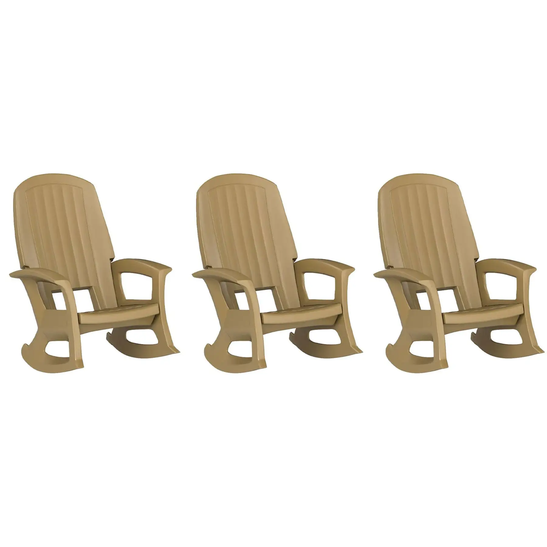 Semco Plastics Rockaway Heavy Duty All Weather Outdoor Rocking Chair (3 Pack)