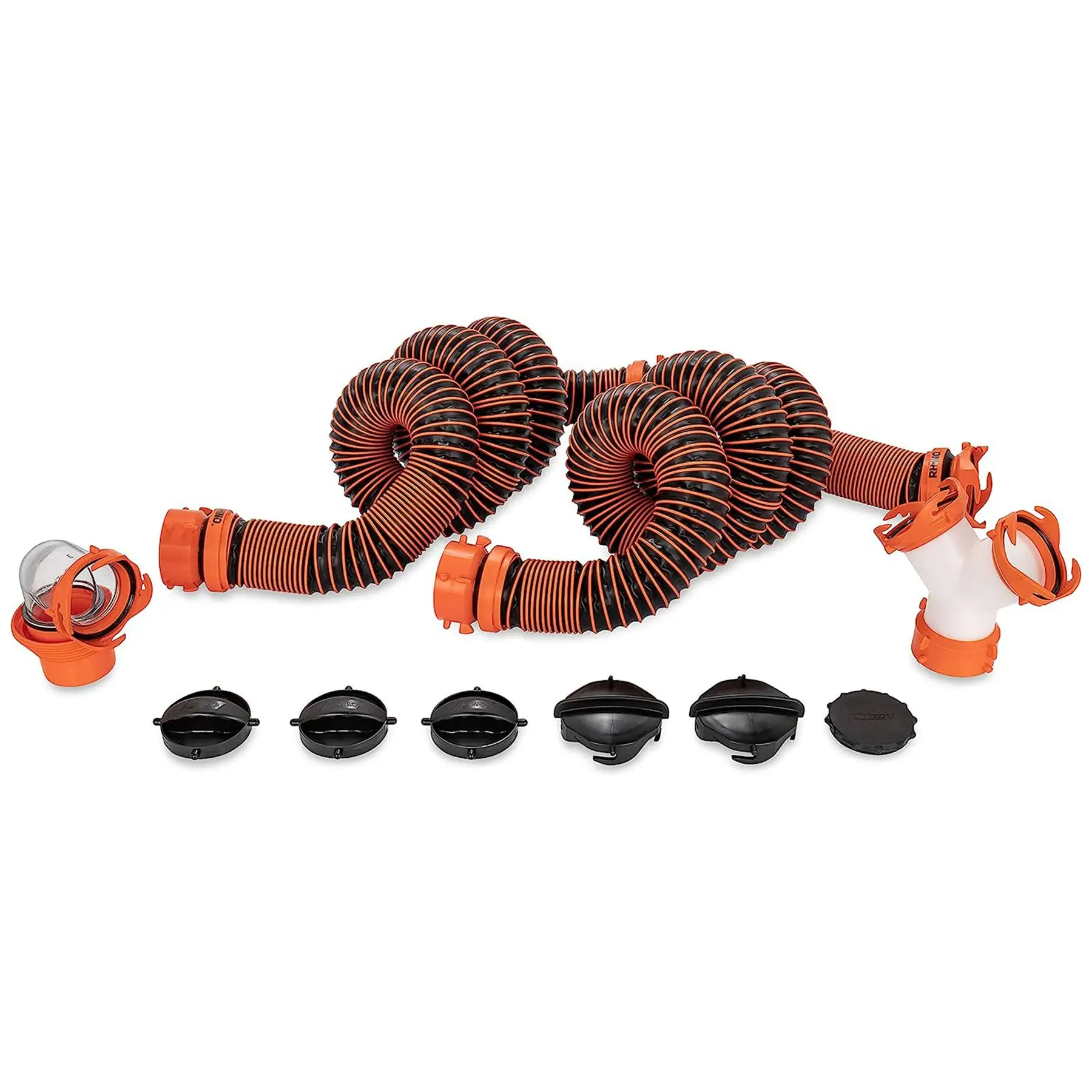 Camco RhinoEXTREME 20 Ft Sewer Hose Kit with 360 Degree Clear Swivel Wye Fitting