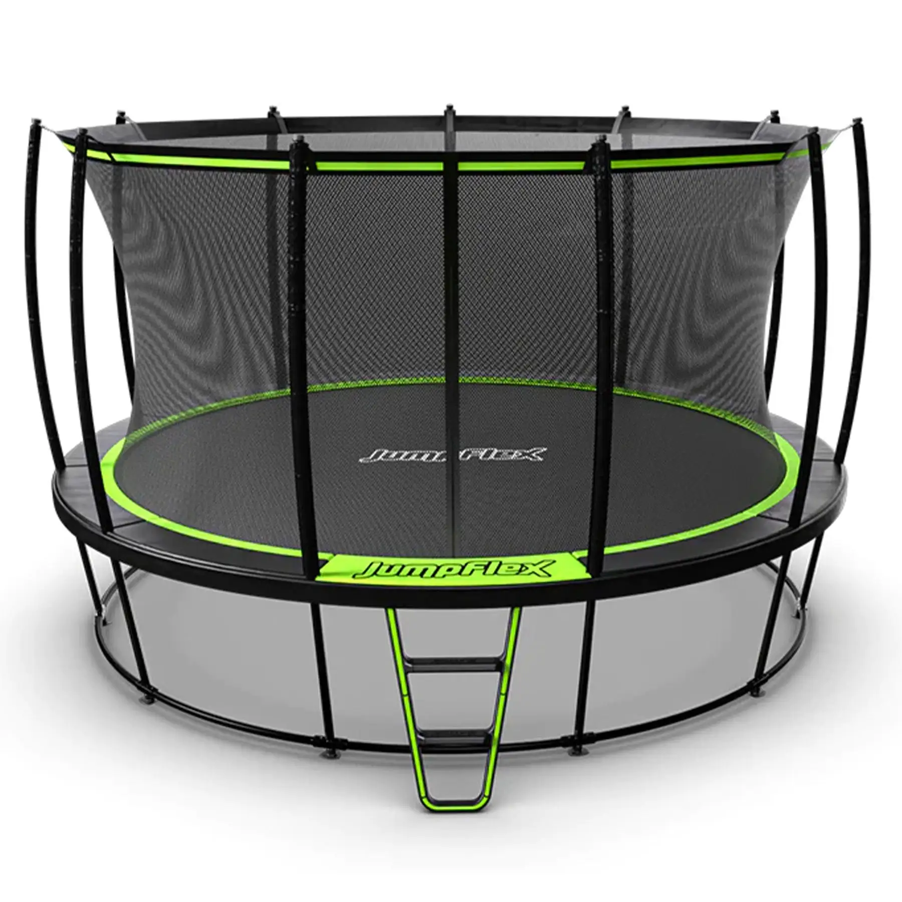 JumpFlex HERO 12' Trampoline for Kids Outdoor Play Equipment with Net & Ladder