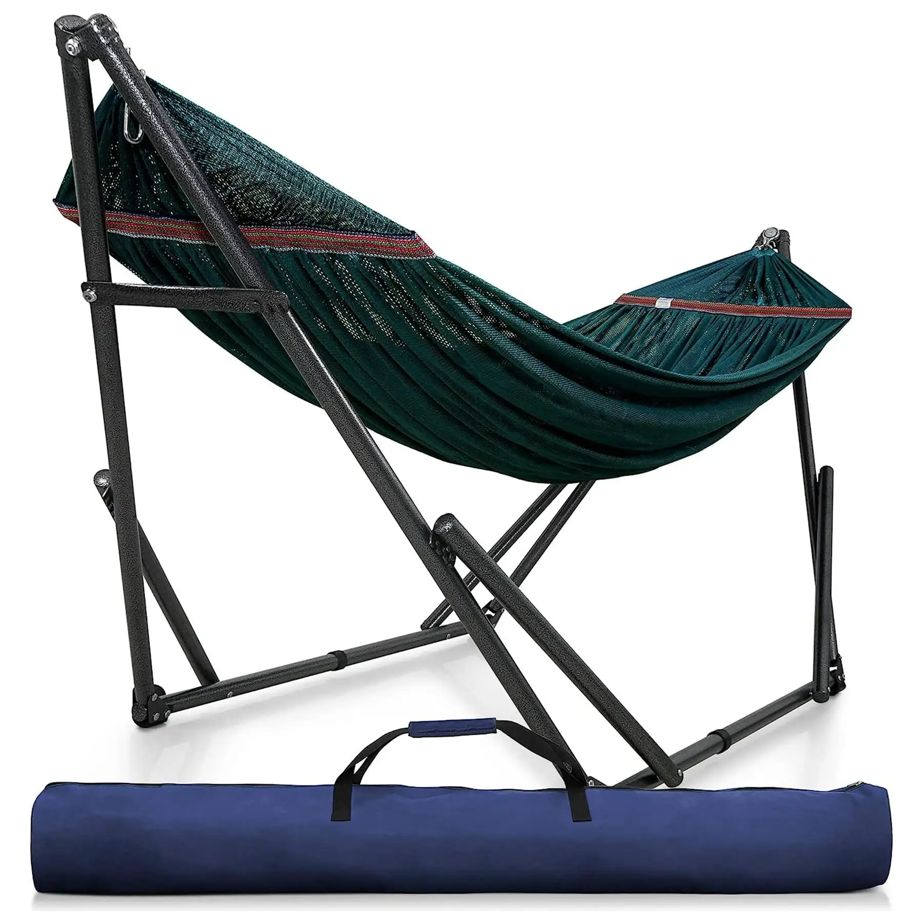 Tranquillo Universal 116" Double Hammock with Adjustable Stand and Bag, Peacock