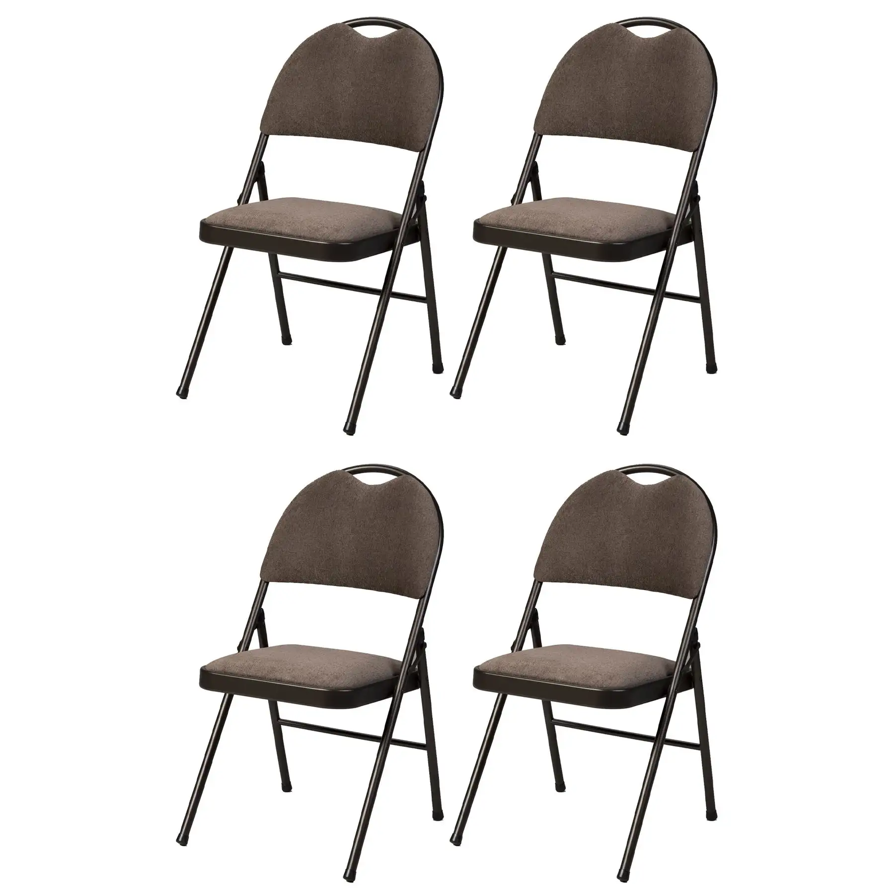 MECO Sudden Comfort Corrin Fabric Double Pad High Back Folding Chair, (Set of 4)