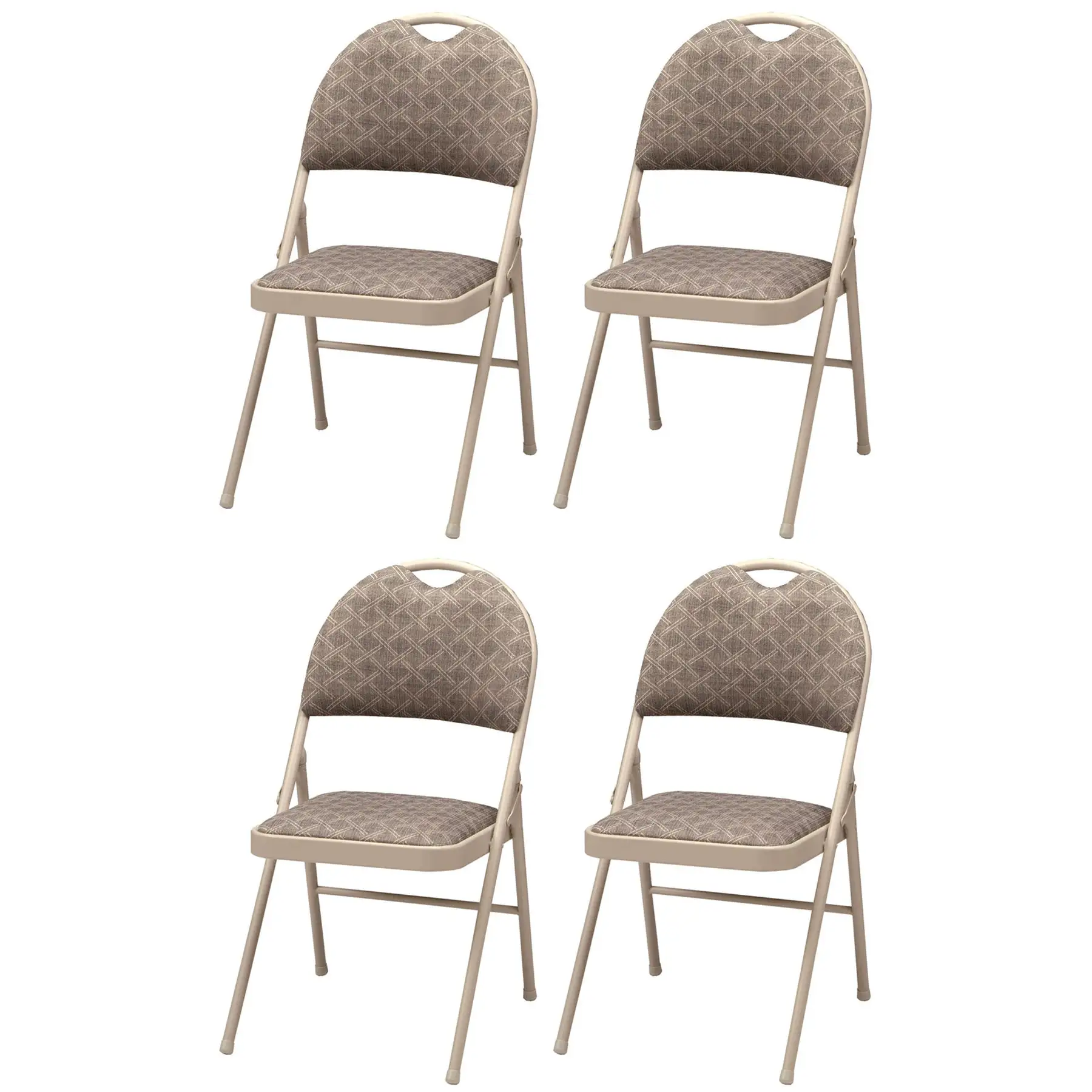 MECO Sudden Comfort Zuni Fabric Double Padded High Back Folding Chair (Set of 4)