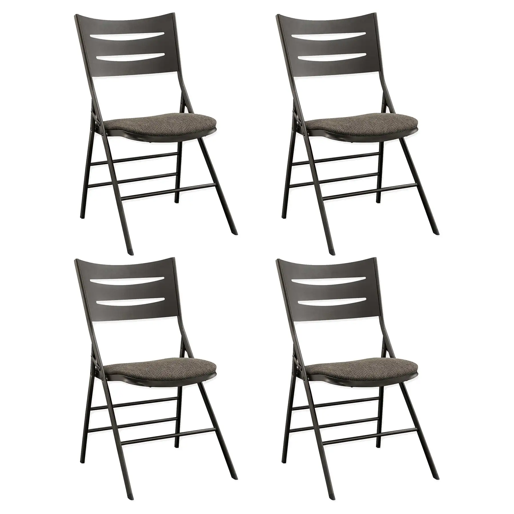 MECO Sudden Comfort Destiny 3 Slat Back Padded Folding Chair, Cinnabar(Set of 4)