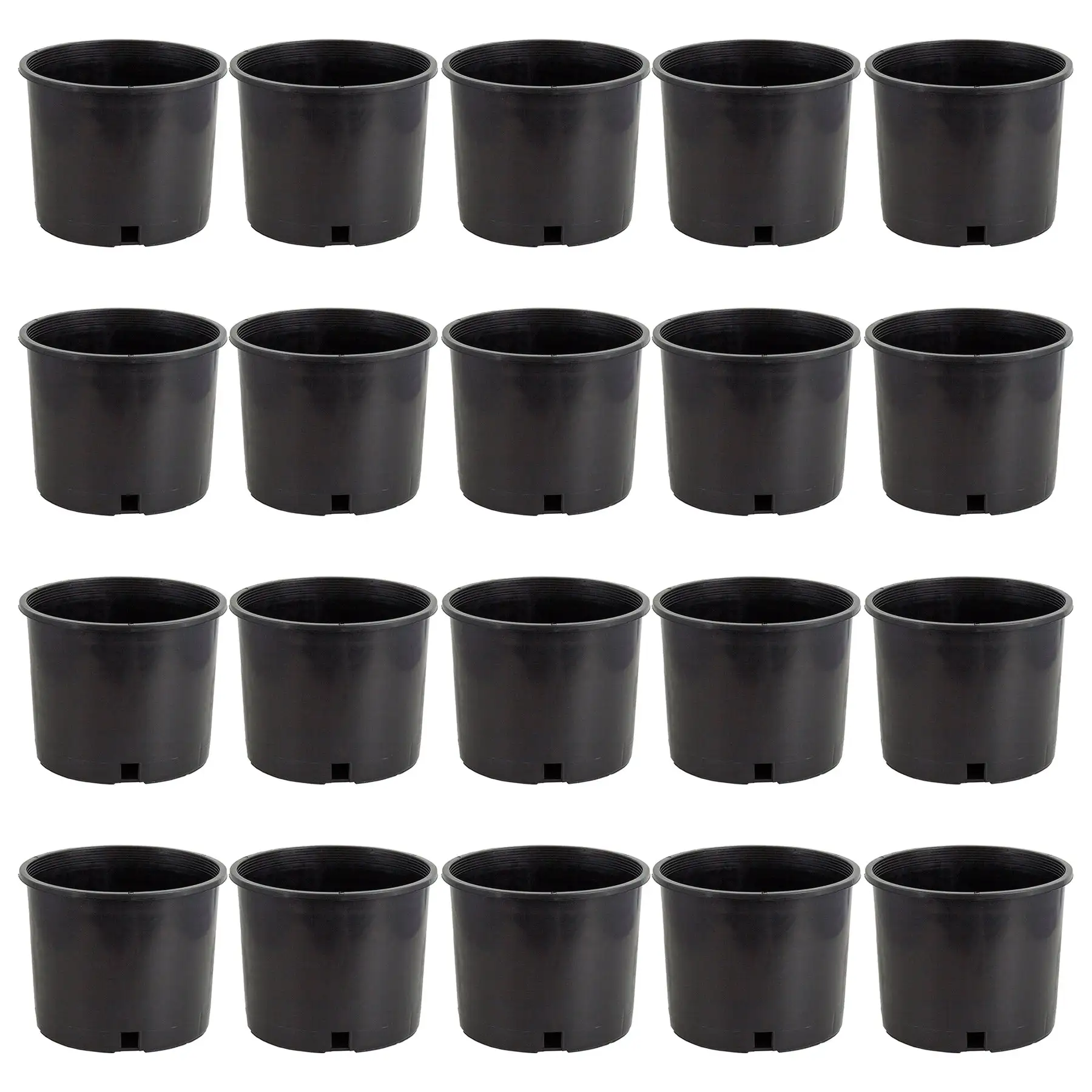 Pro Cal 5 Gal Premium Nursery Black Plastic Planter Garden Grow Pots (Set of 20)